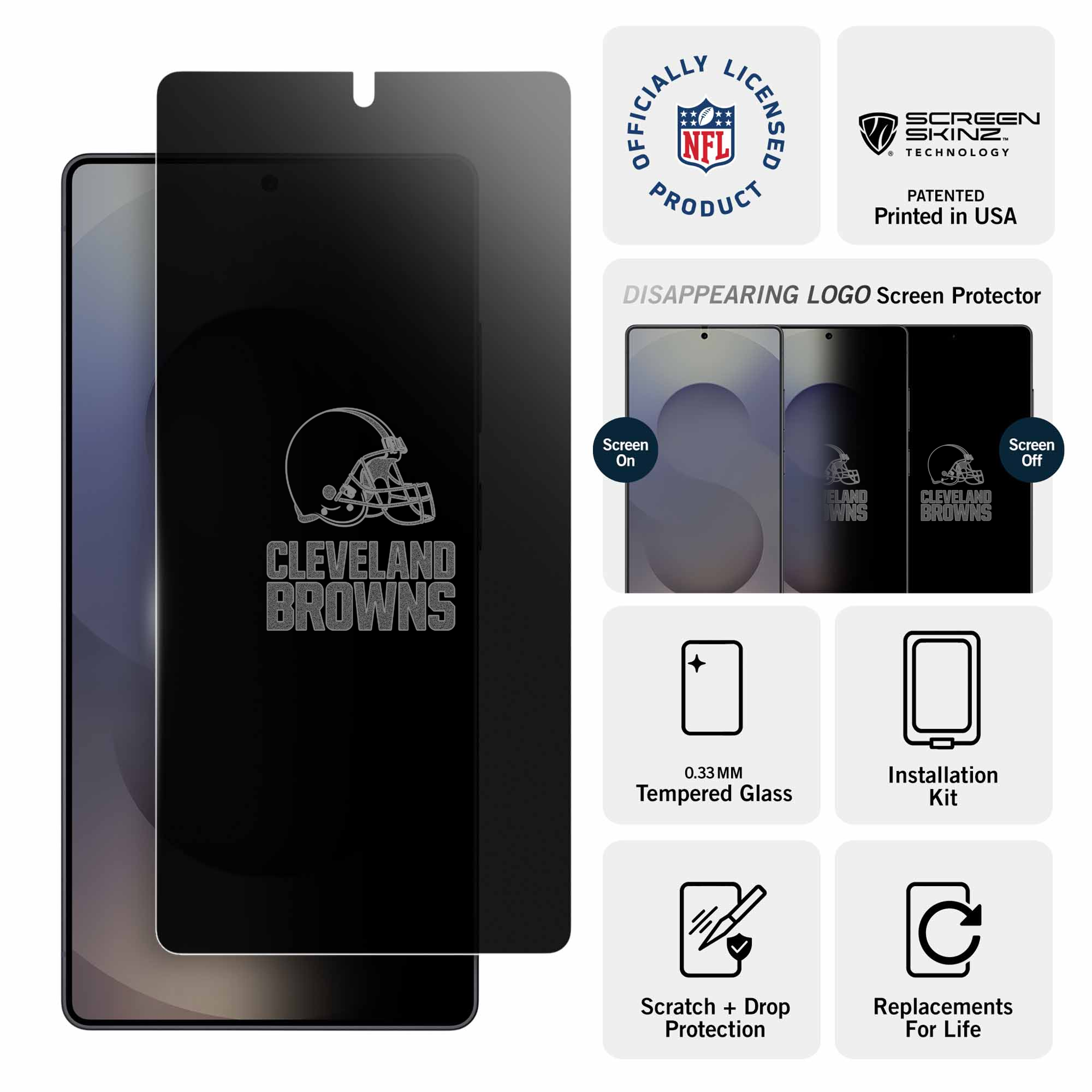 Cleveland Browns Samsung Privacy Screen Protector