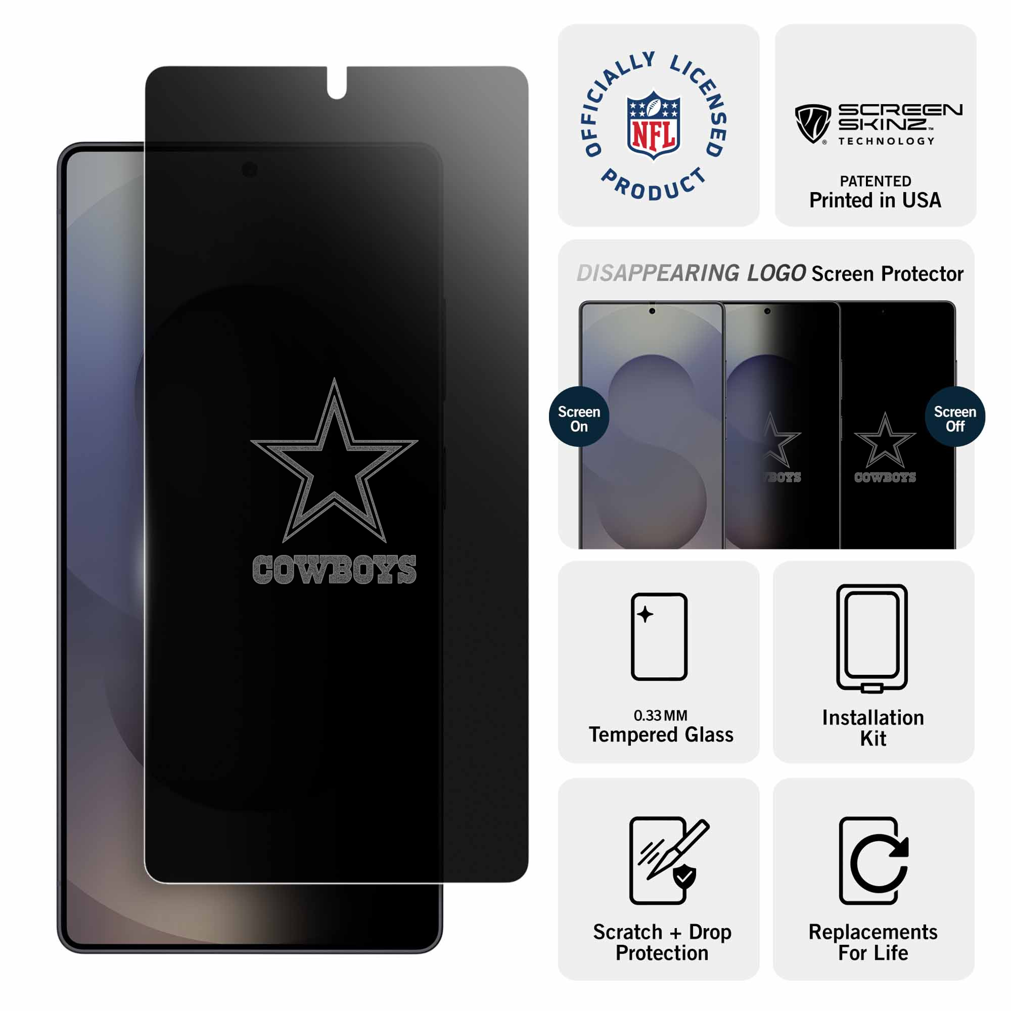 Dallas Cowboys Samsung Privacy Screen Protector