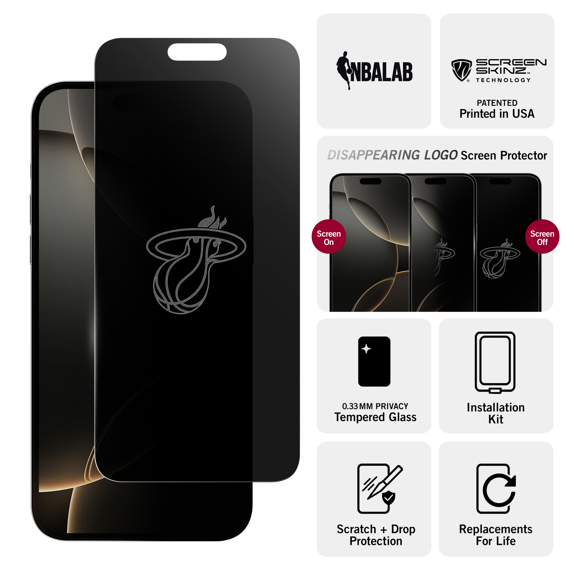 Miami Heat Privacy Screen Protector