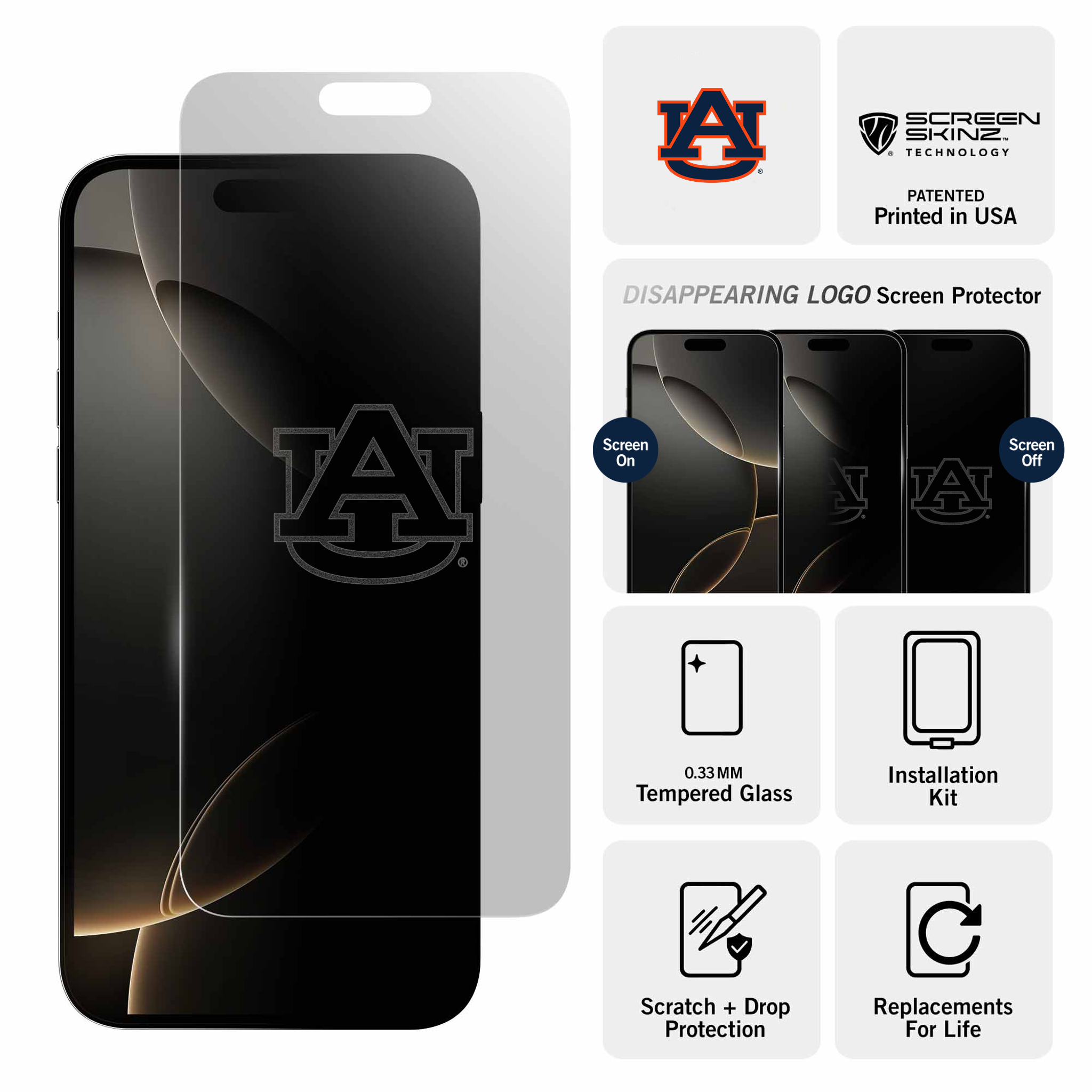 Auburn Tigers Clear Screen Protector