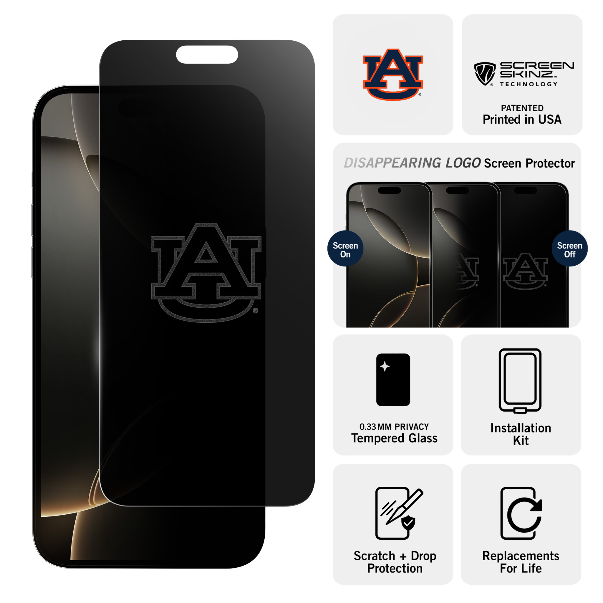 Auburn Tigers Privacy Screen Protector