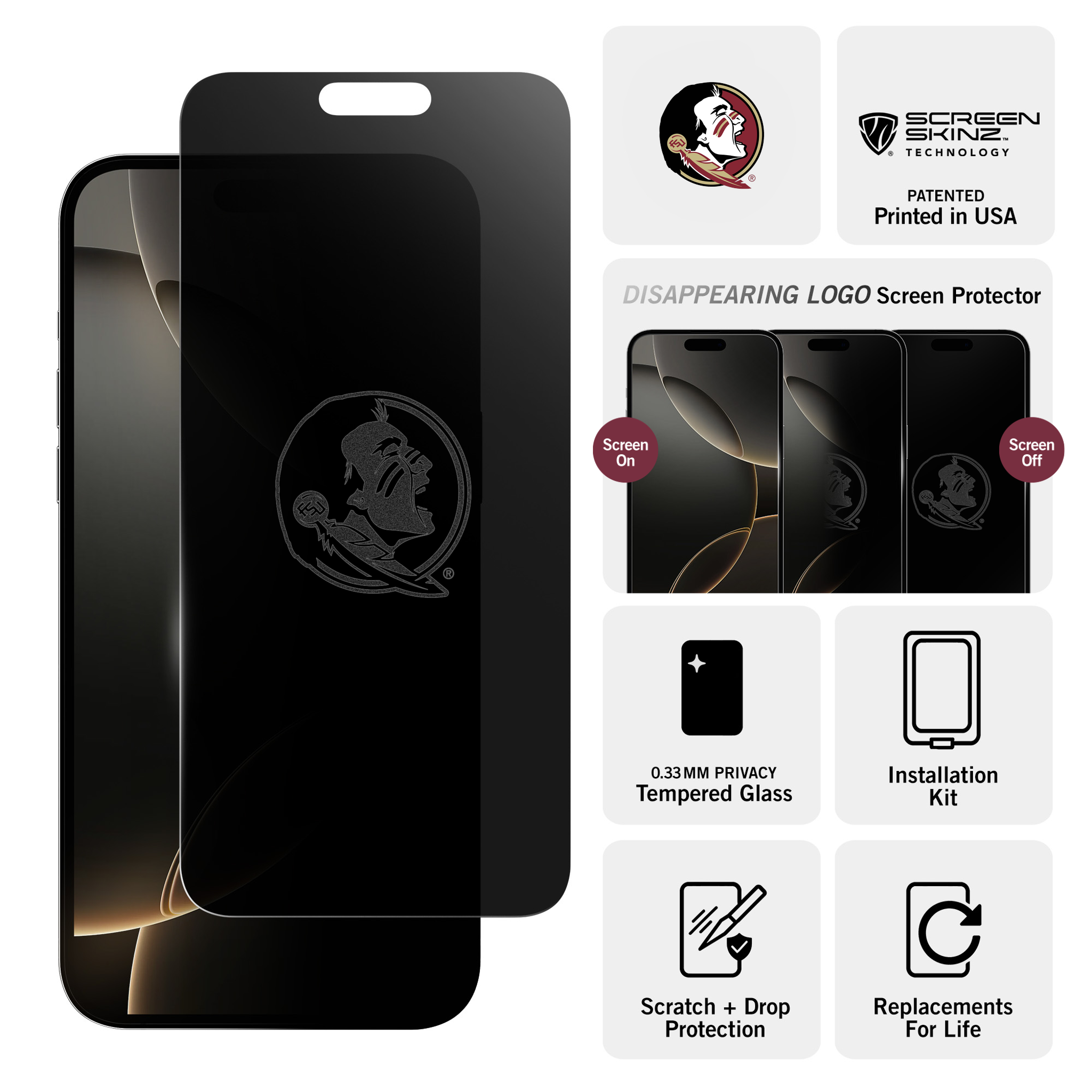 Florida State Seminole's Privacy Screen Protector