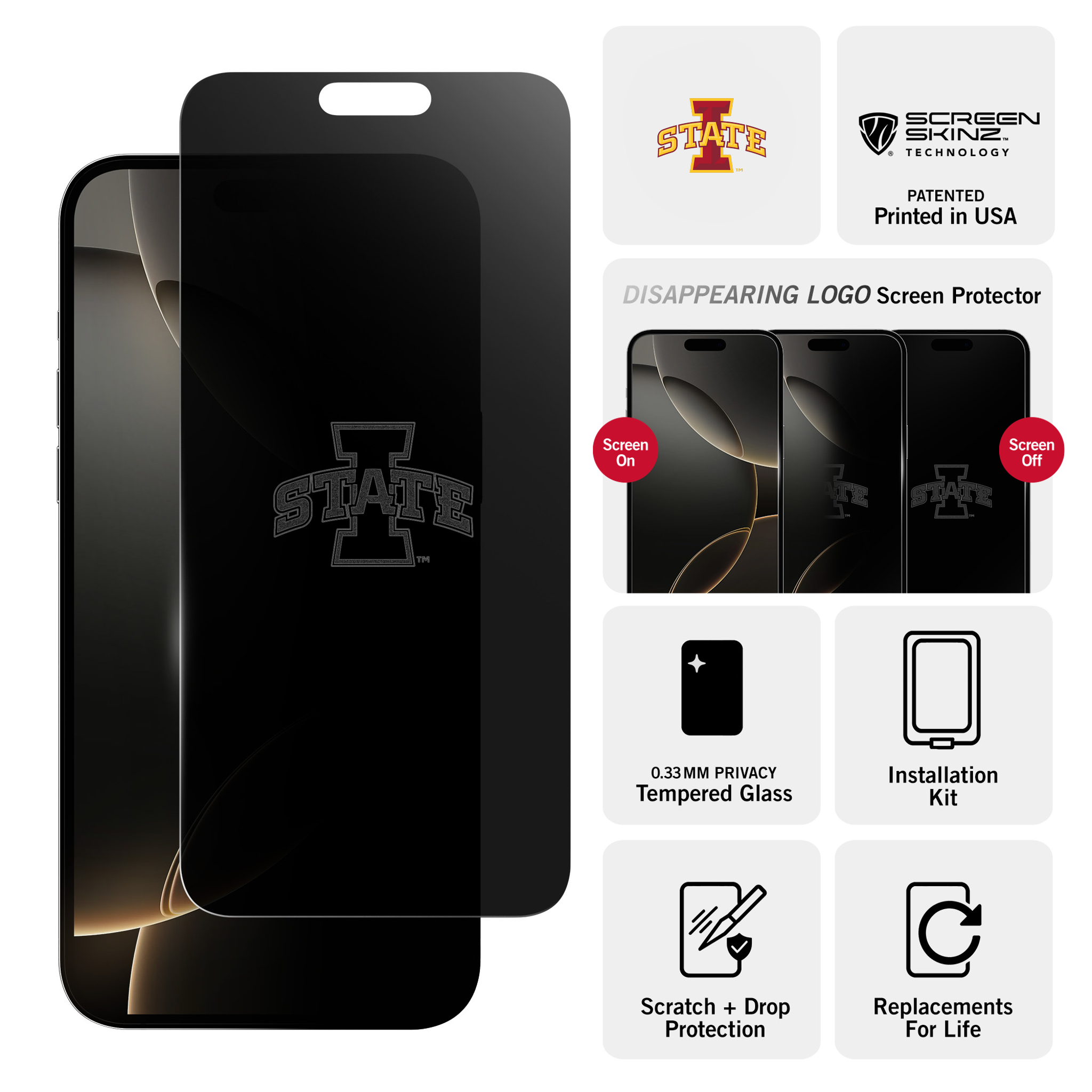Iowa State Cyclones Privacy Screen Protector