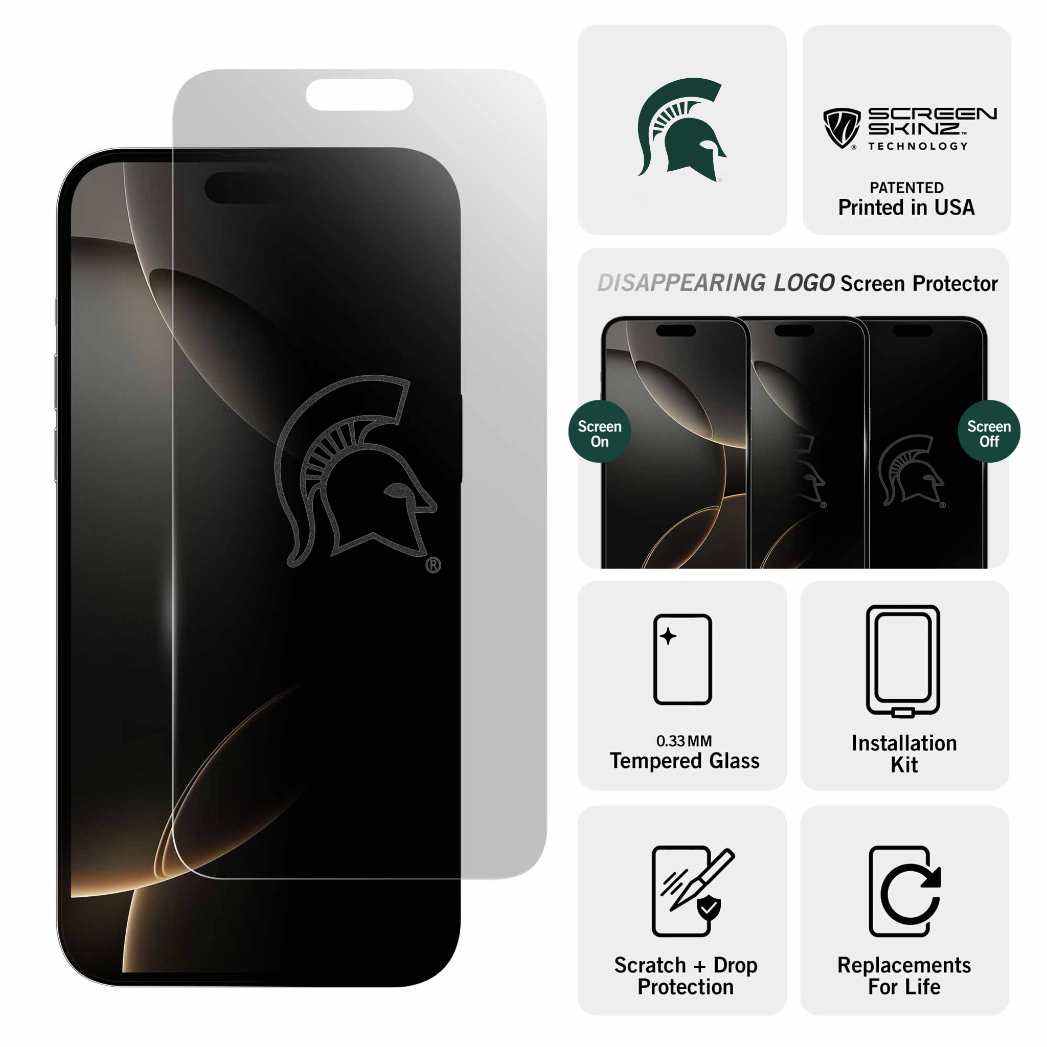Michigan State Spartans Clear Screen Protector