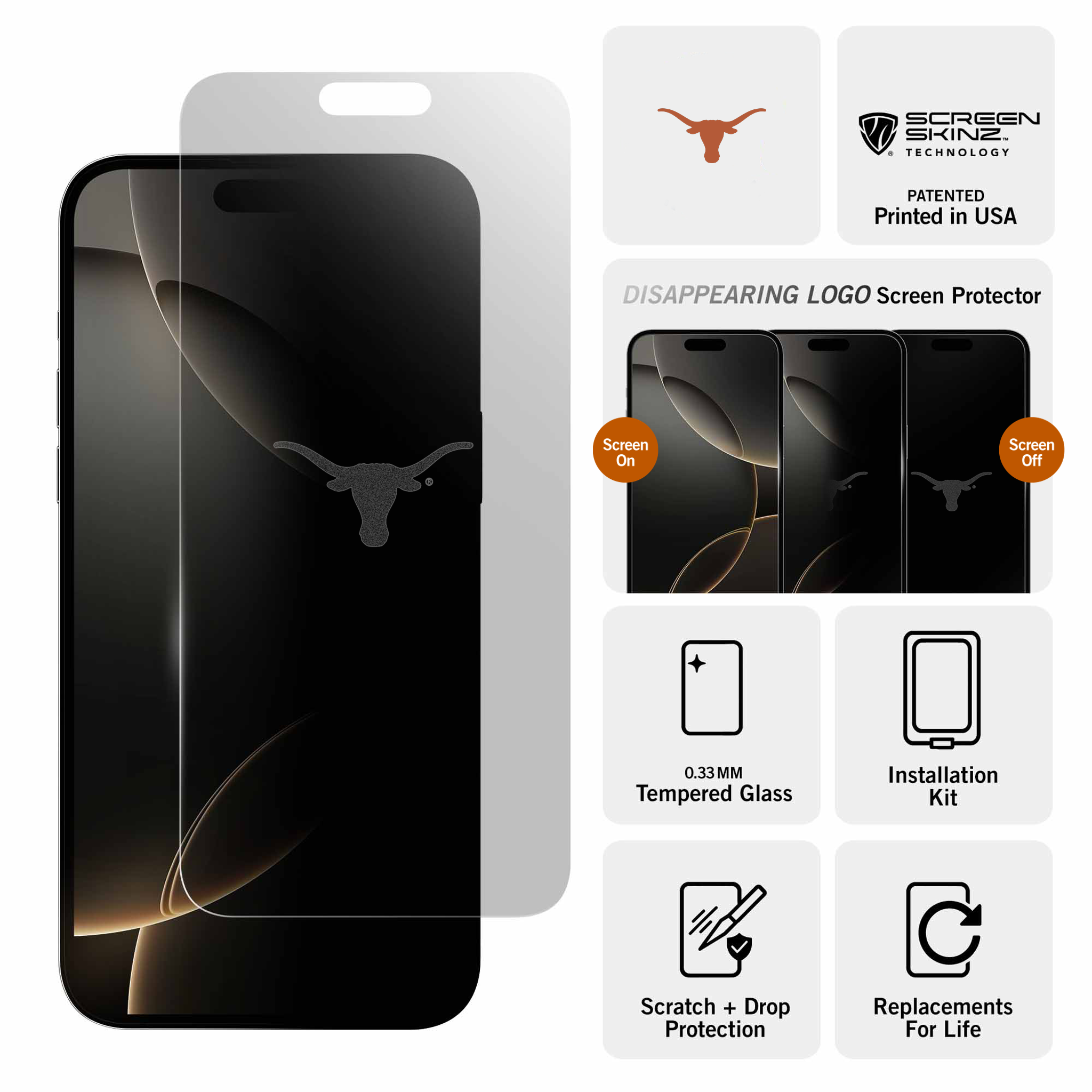 Texas Longhorns Clear Screen Protector
