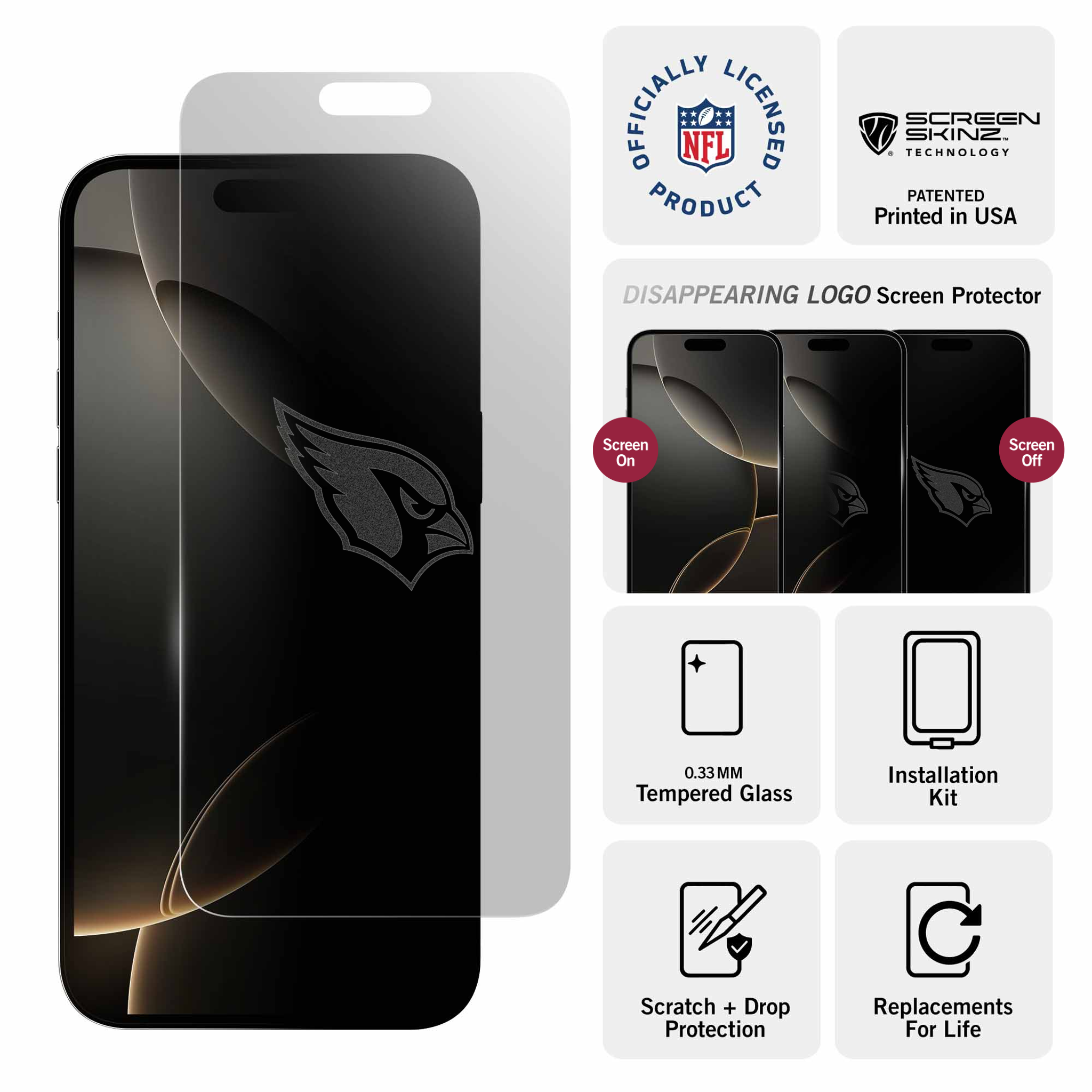 Arizona Cardinals iPhone Clear Screen Protector