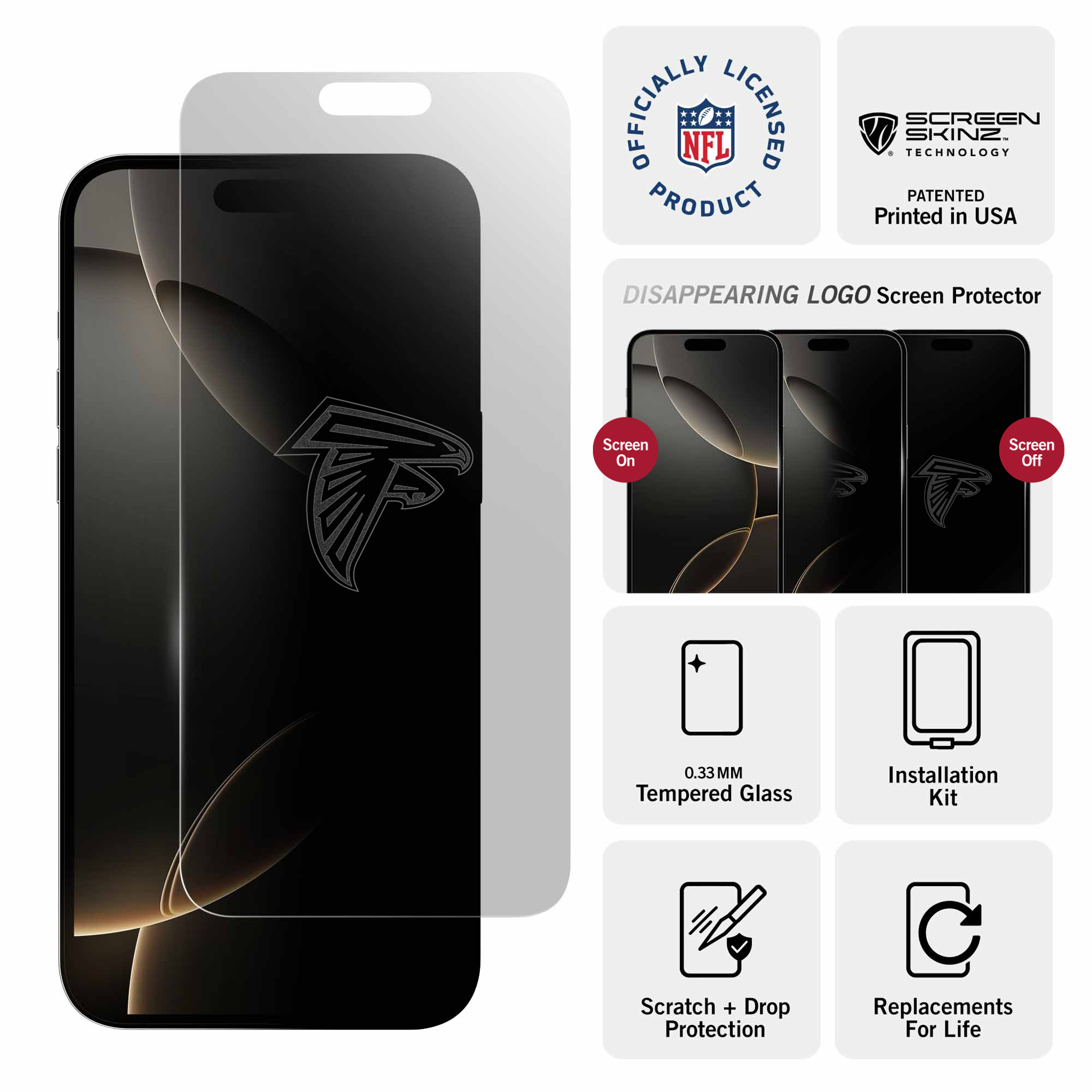 Atlanta Falcons iPhone Clear Screen Protector