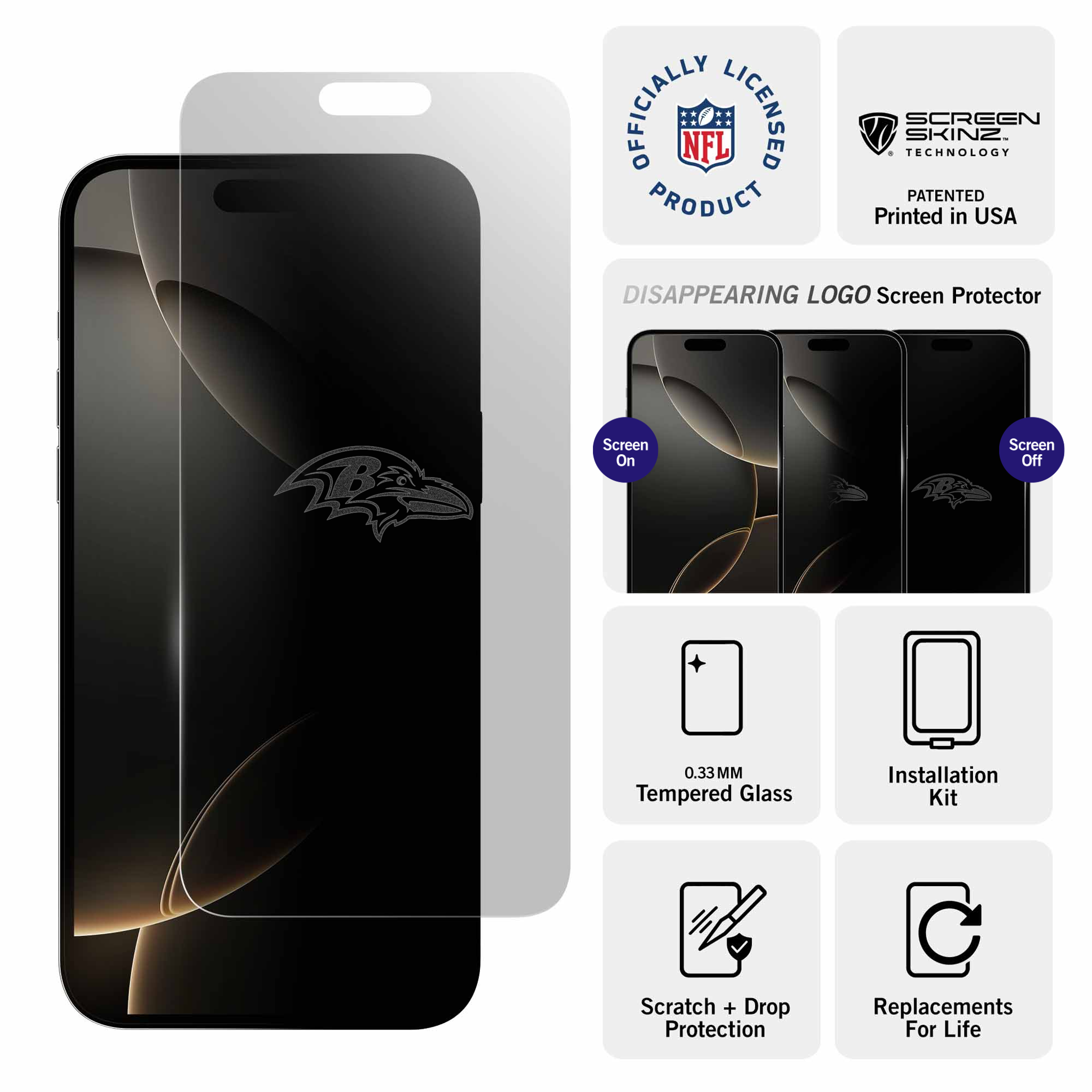 Baltimore Ravens iPhone Clear Screen Protector