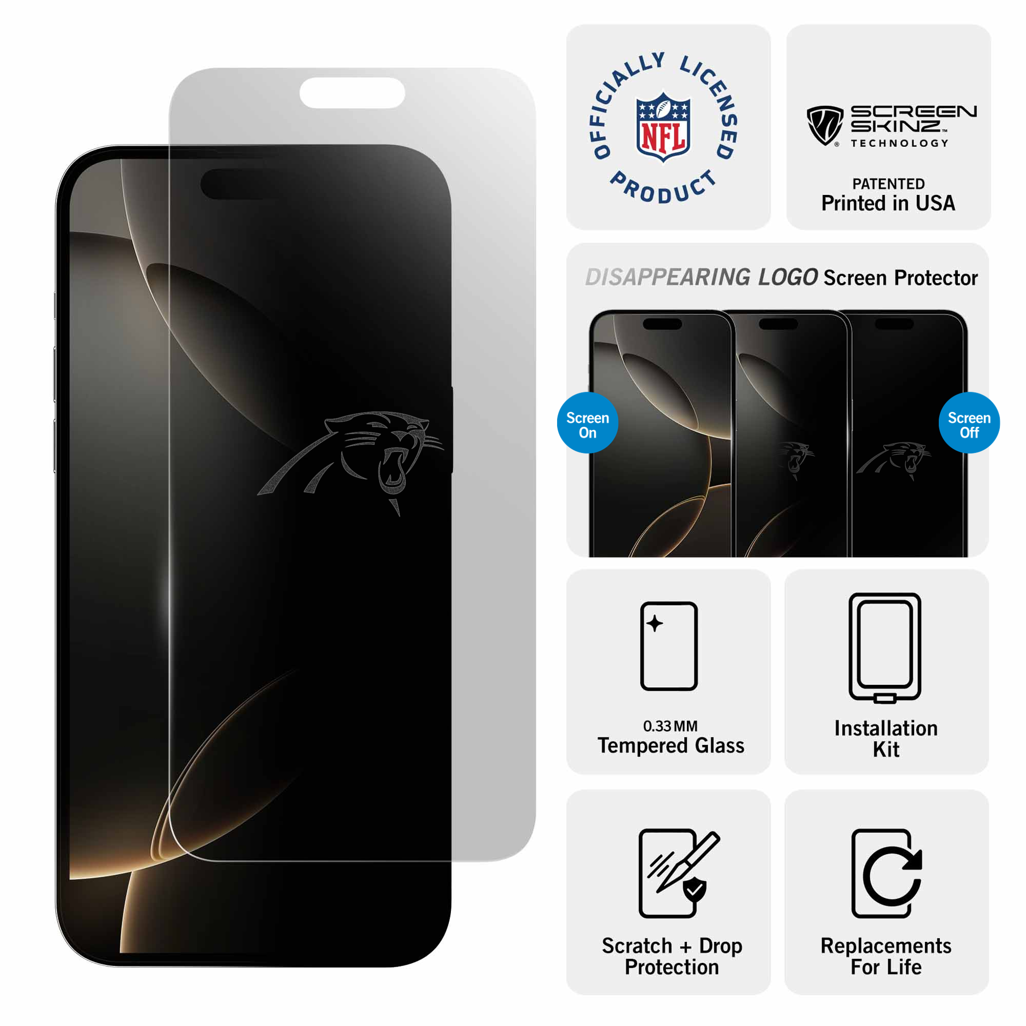 Carolina Panthers iPhone Clear Screen Protector