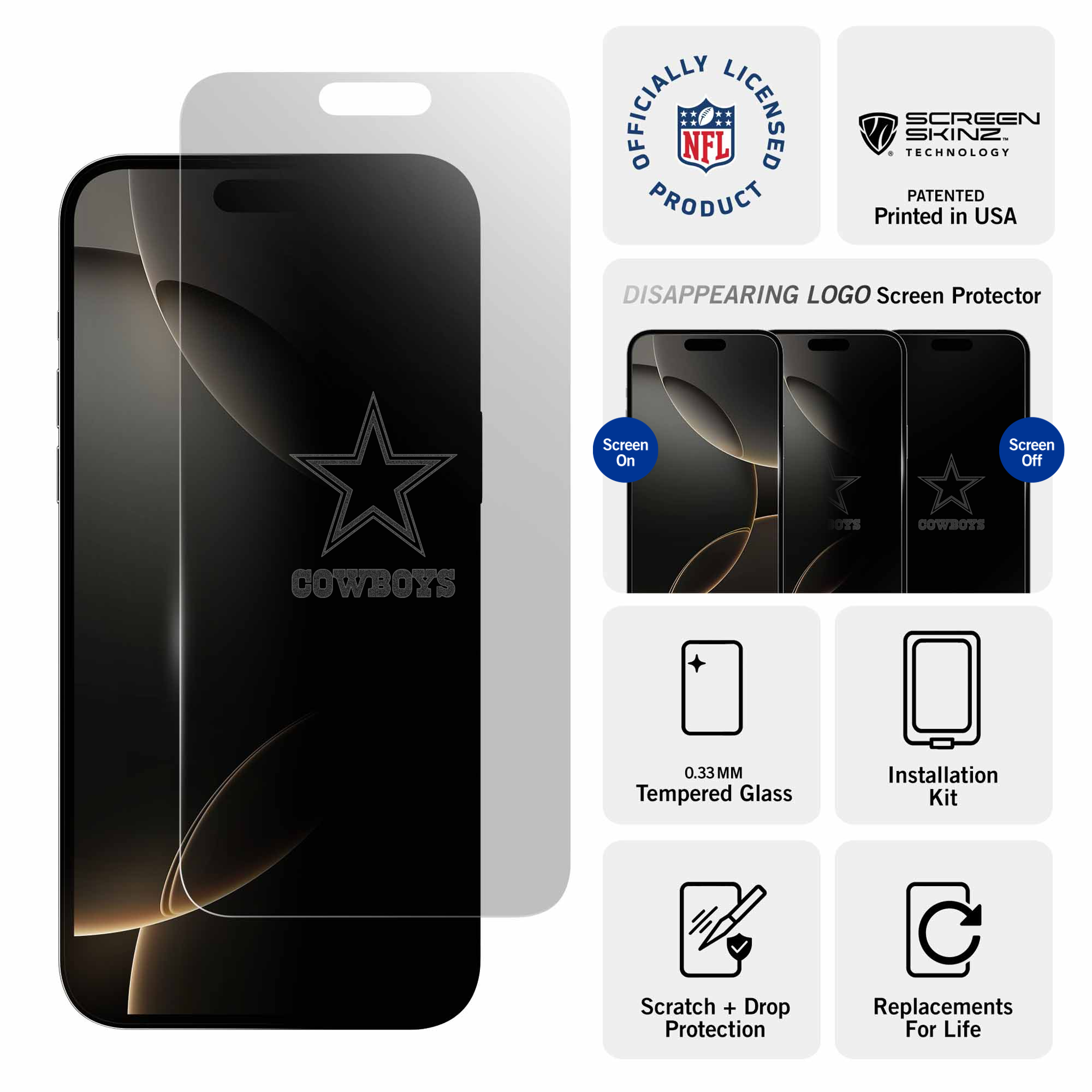 Dallas Cowboys iPhone Clear Screen Protector