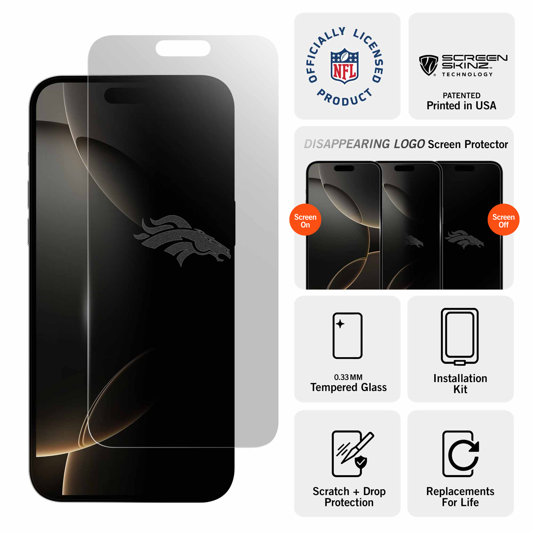 Denver Broncos iPhone Clear Screen Protector
