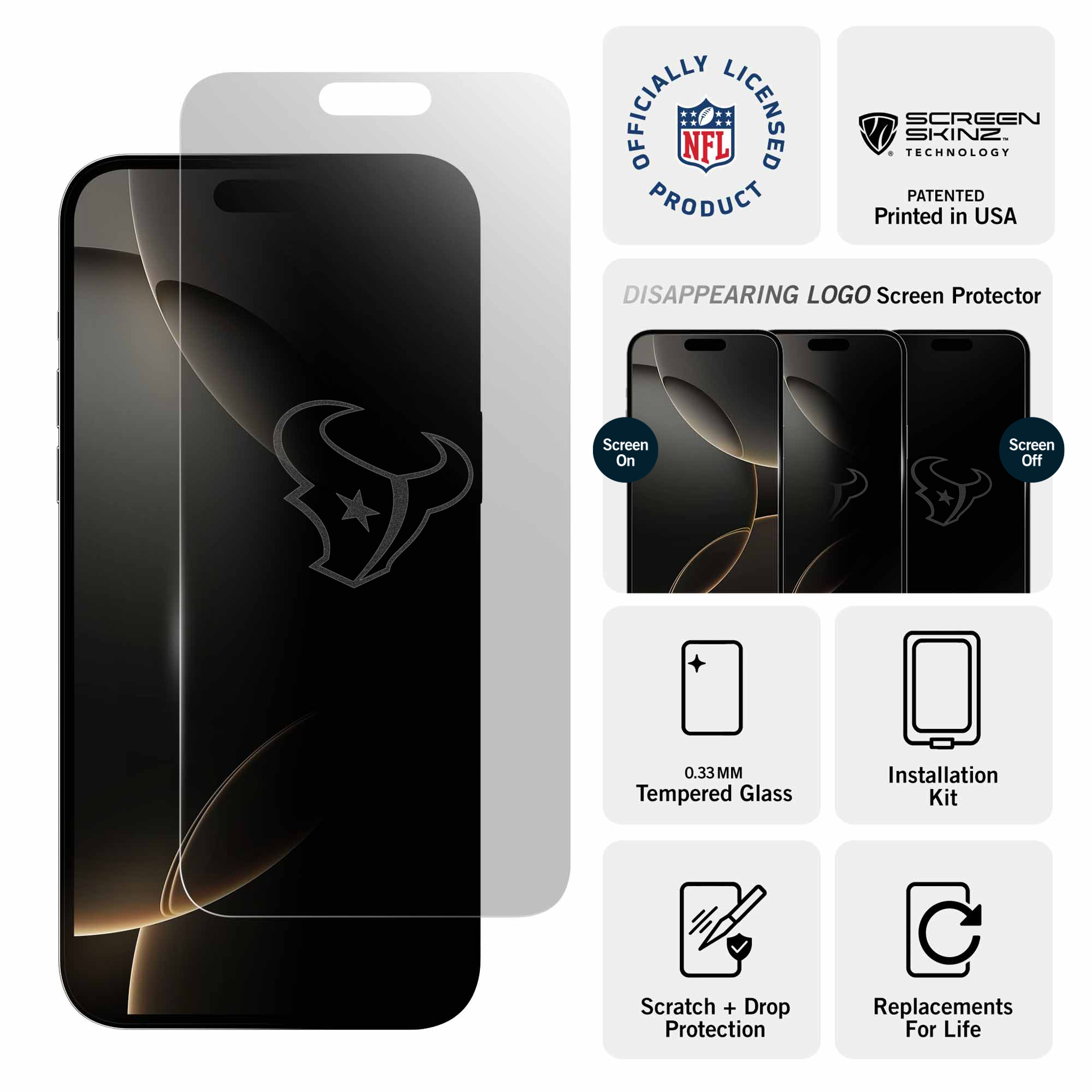 Houston Texans iPhone Clear Screen Protector