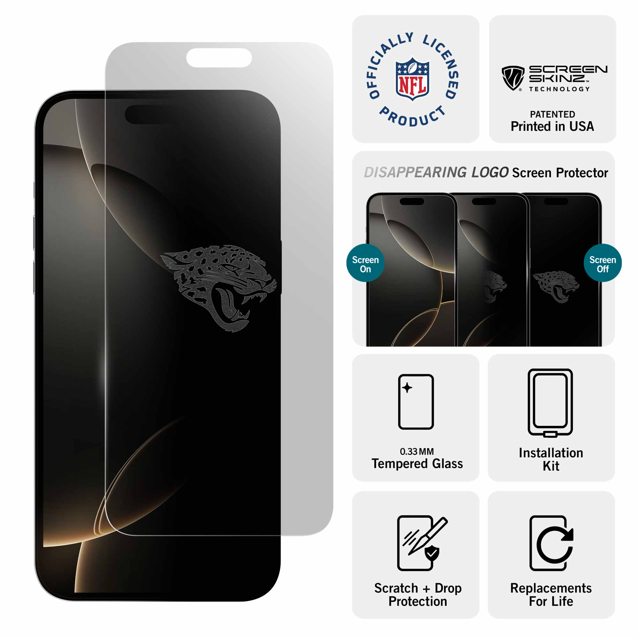 Jacksonville Jaguars iPhone Clear Screen Protector
