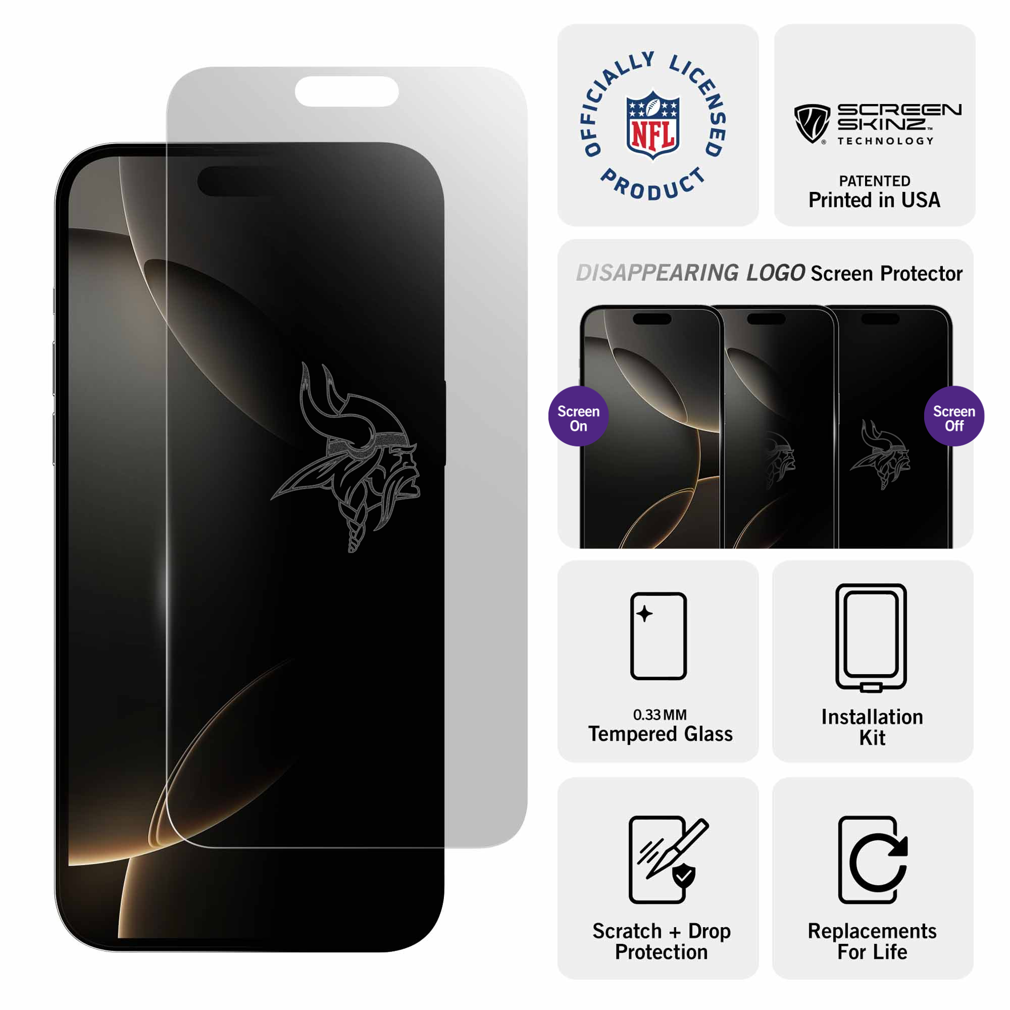 Minnesota Vikings iPhone Clear Screen Protector