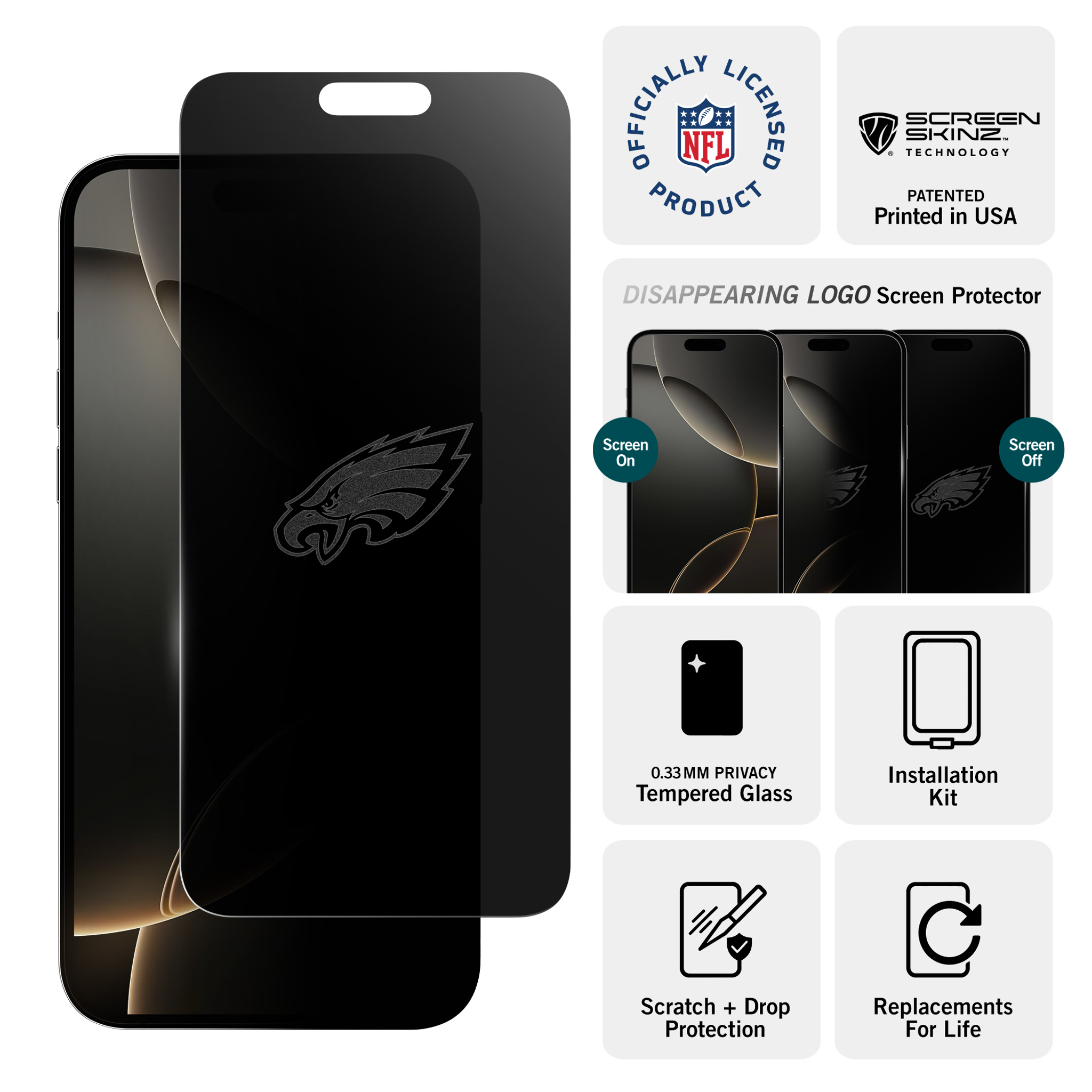 Philadelphia Eagles iPhone Privacy Primary Screen Protector