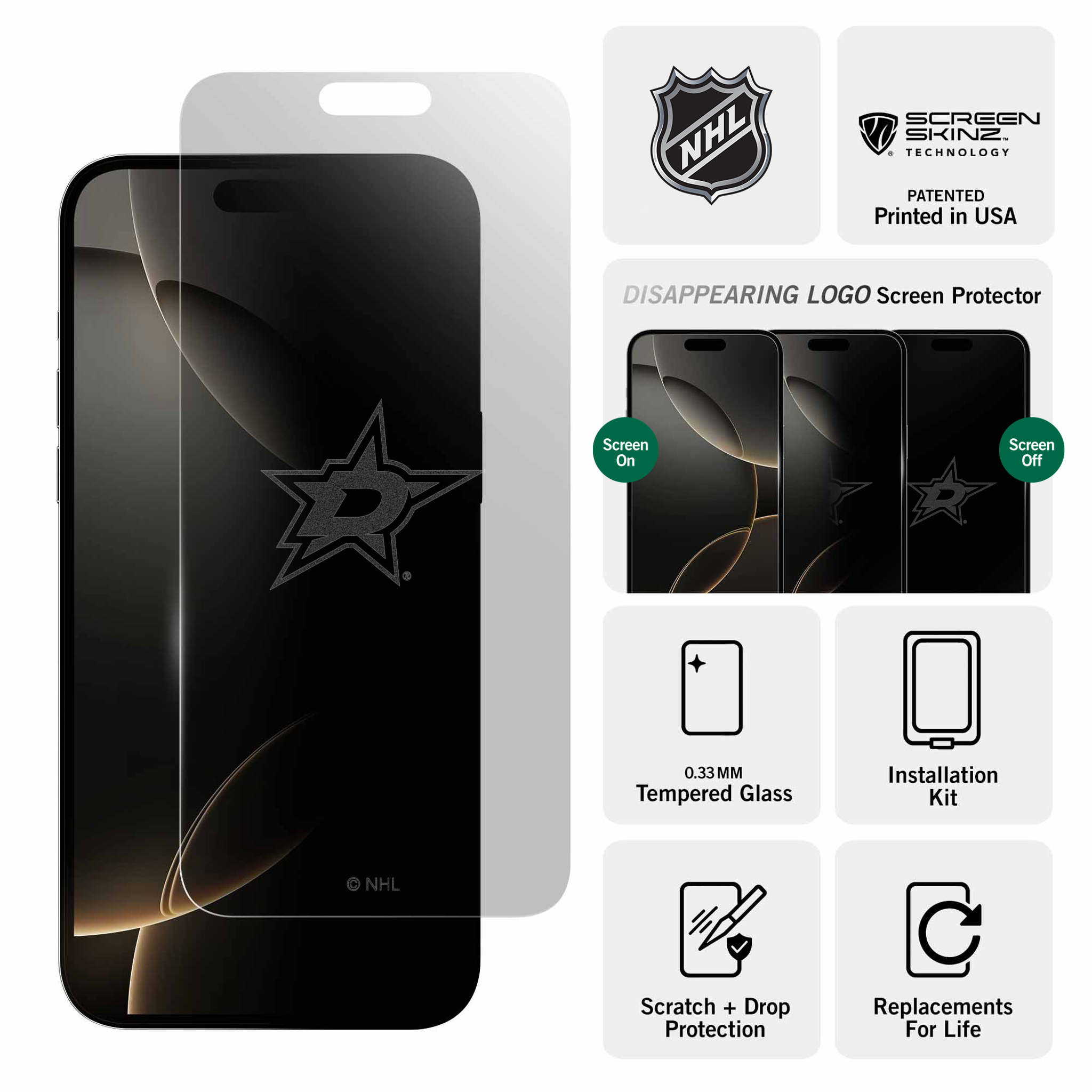 Dallas Stars Clear Screen Protector
