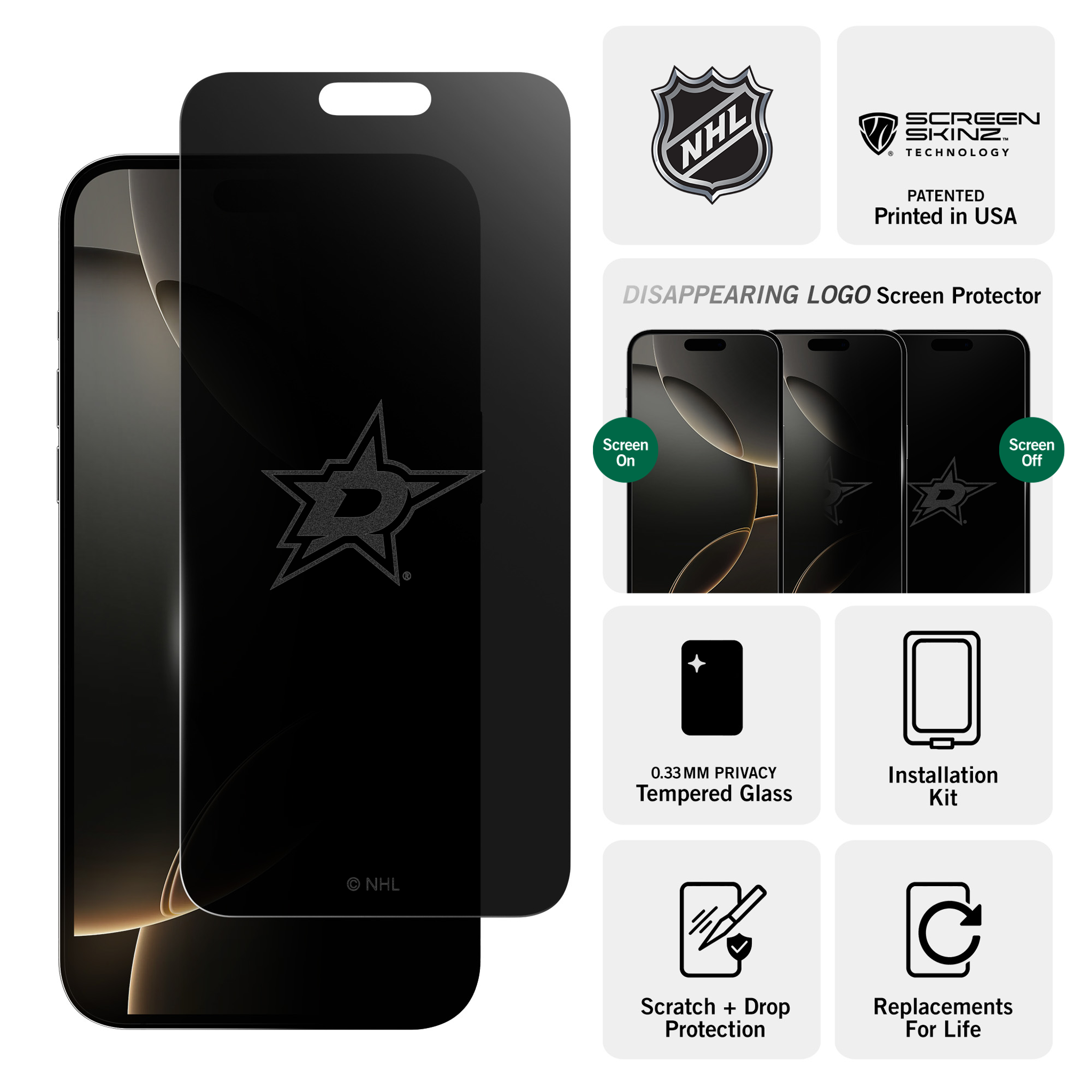 Dallas Stars Privacy Screen Protector