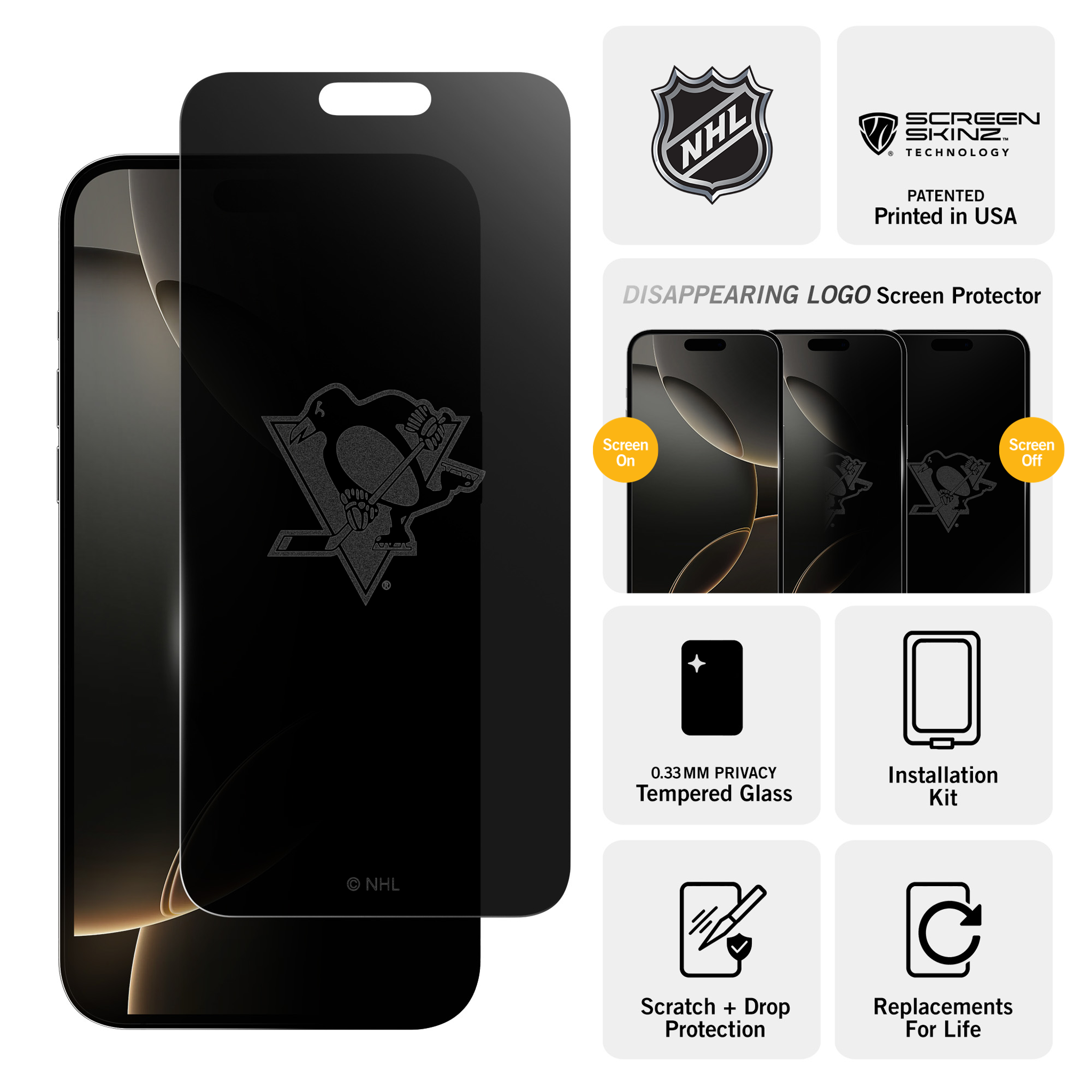 Pittsburgh Penguins Privacy Screen Protector