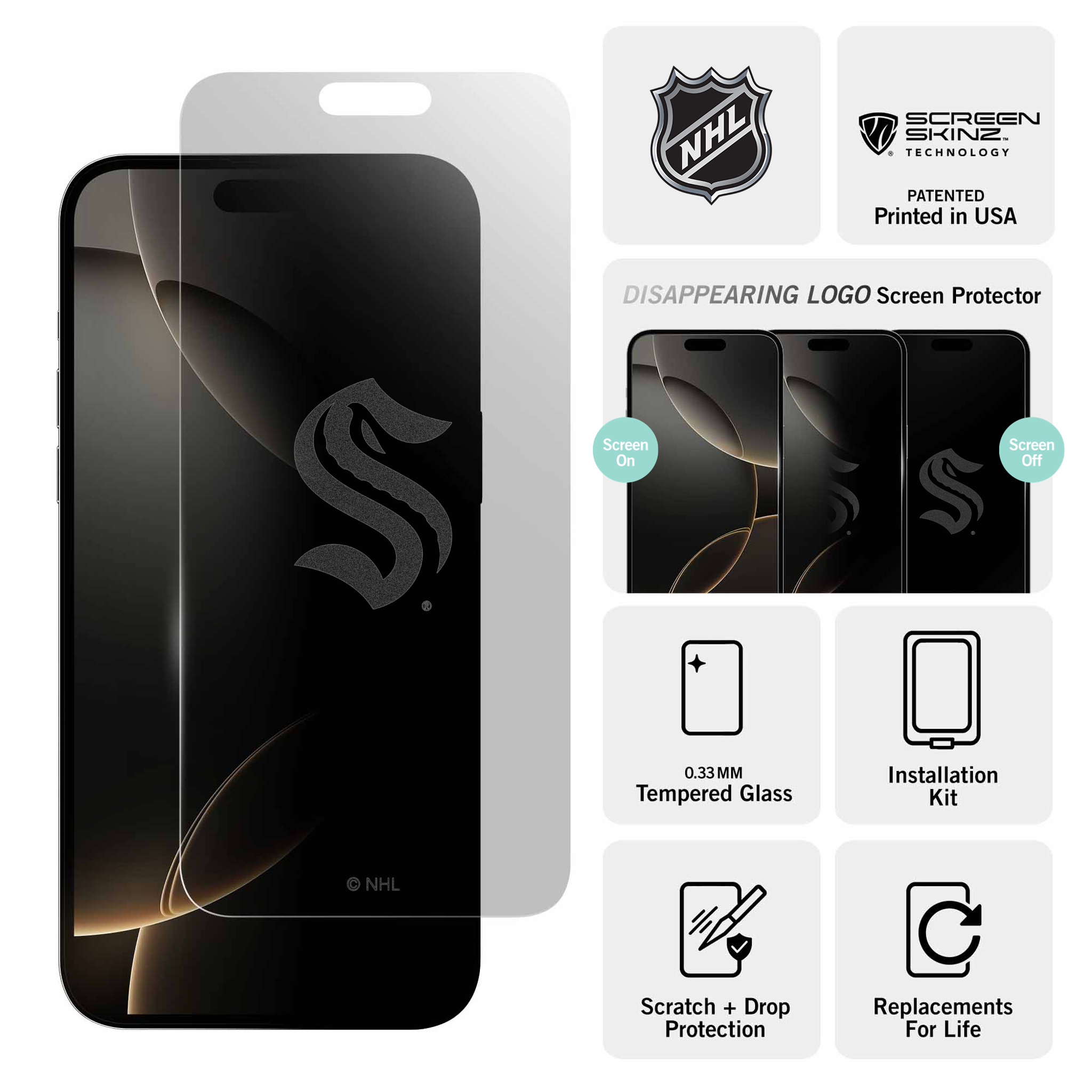 Seattle Kraken Clear Screen Protector