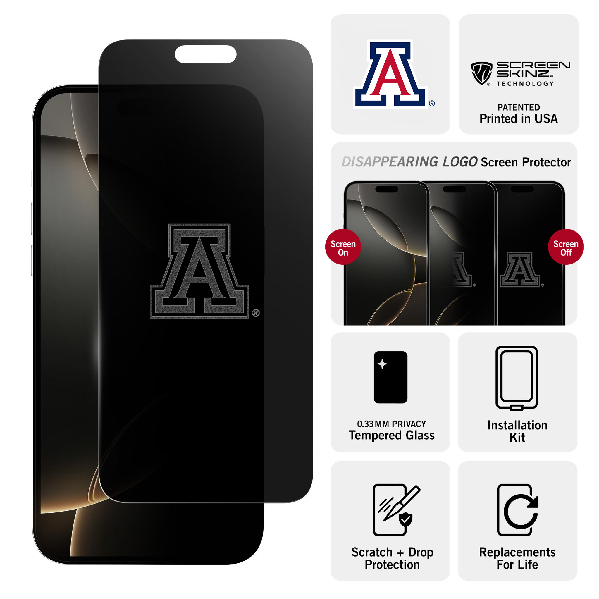 Arizona Wildcats Privacy Screen Protector
