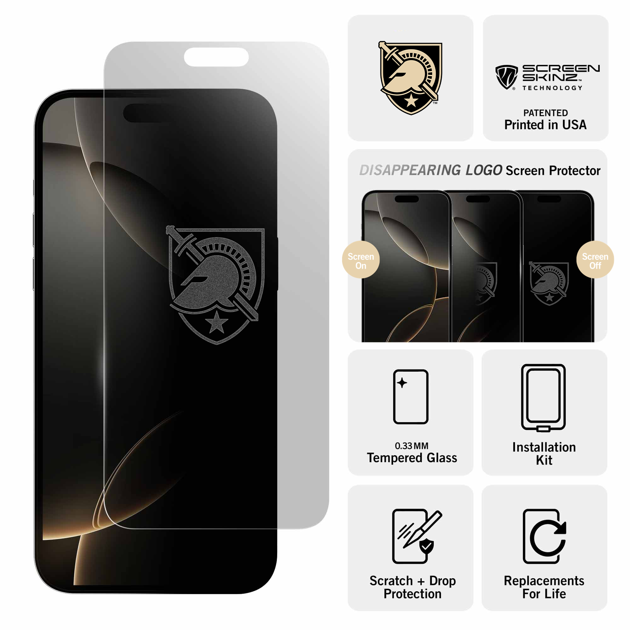 Army Black Knights Academy Clear Screen Protector