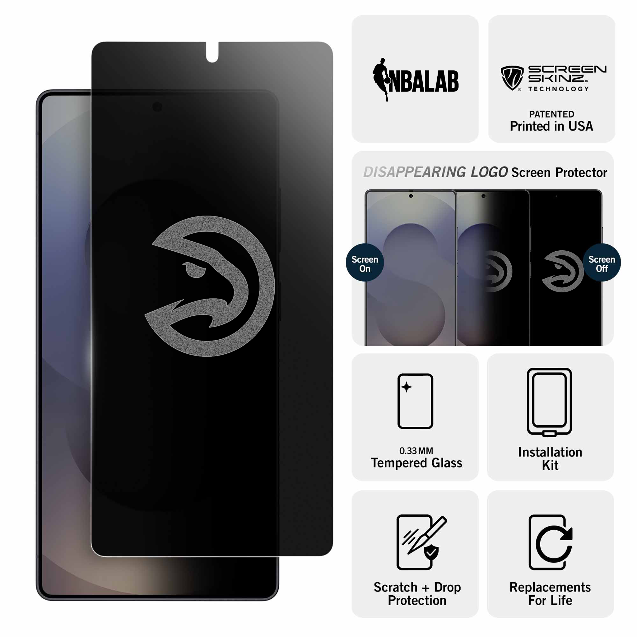 Atlanta Hawks Samsung Privacy Screen Protector