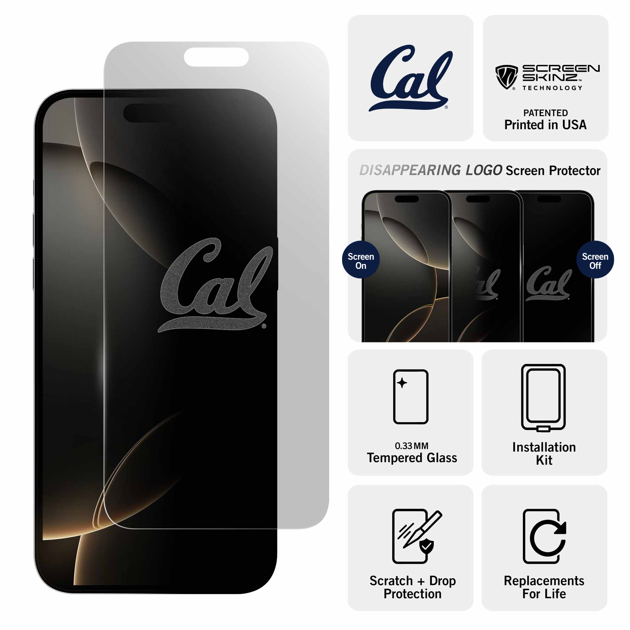 California Golden Bears Clear Screen Protector