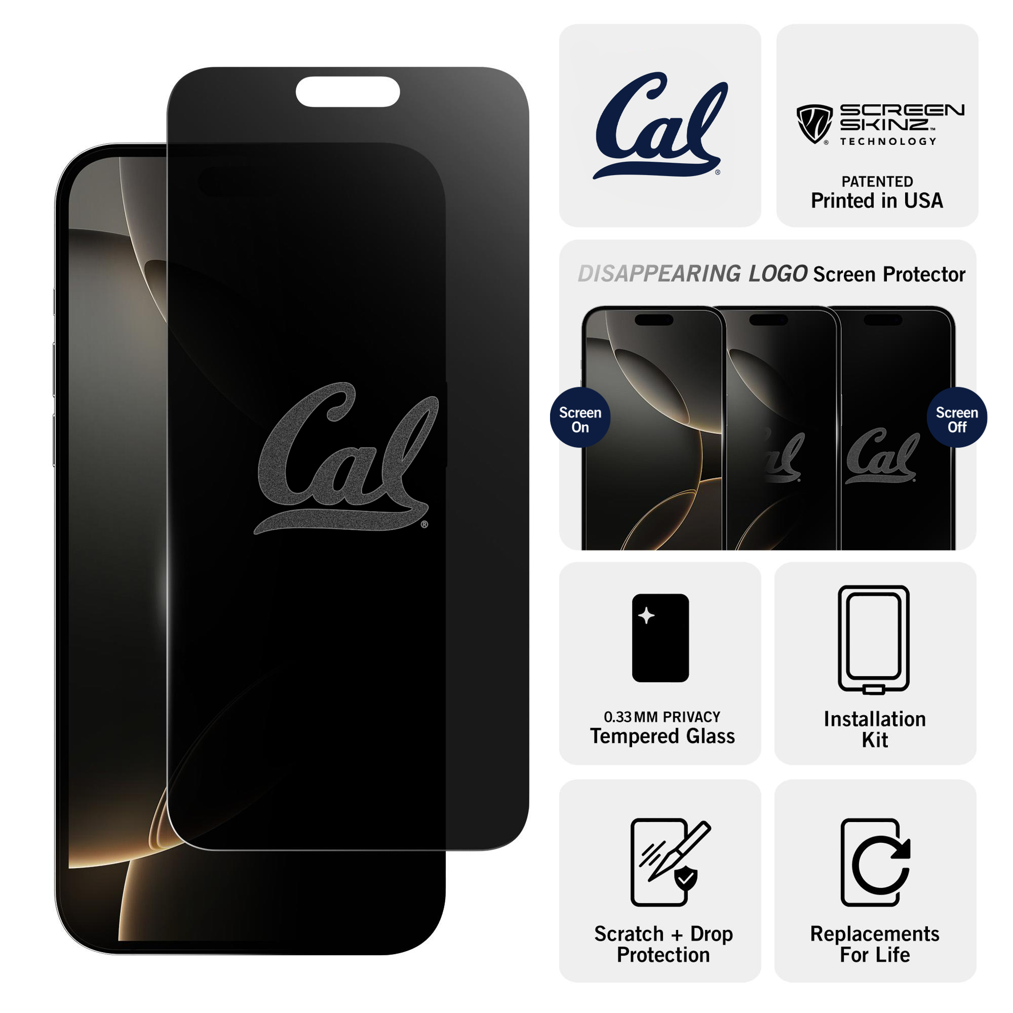 California Golden Bears Privacy Screen Protector