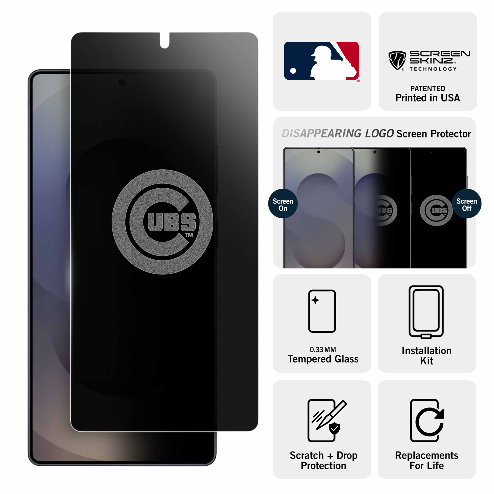Chicago Cubs Samsung Privacy Screen Protector