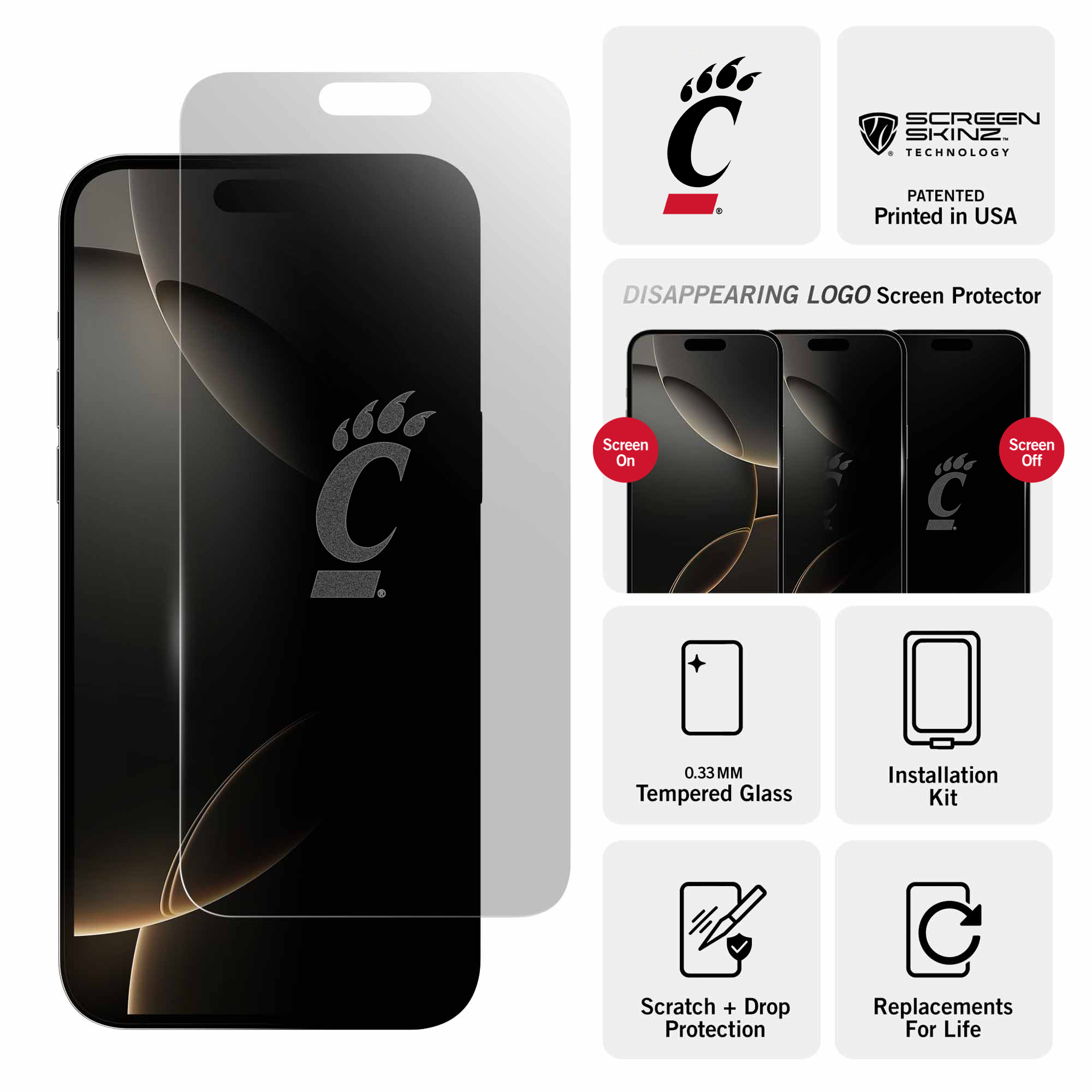 Cincinnati Bearcats Clear Screen Protector