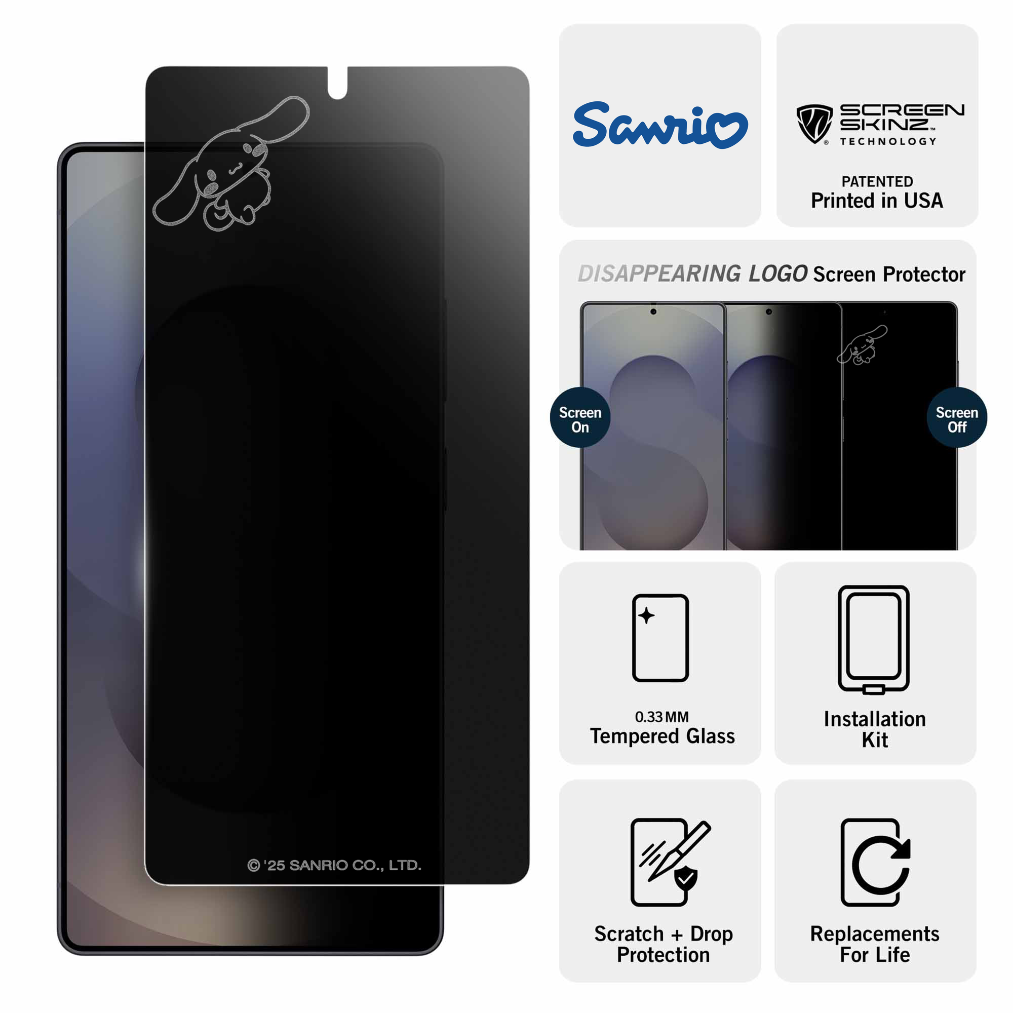 Cinnamoroll Samsung Flying Privacy Screen Protector