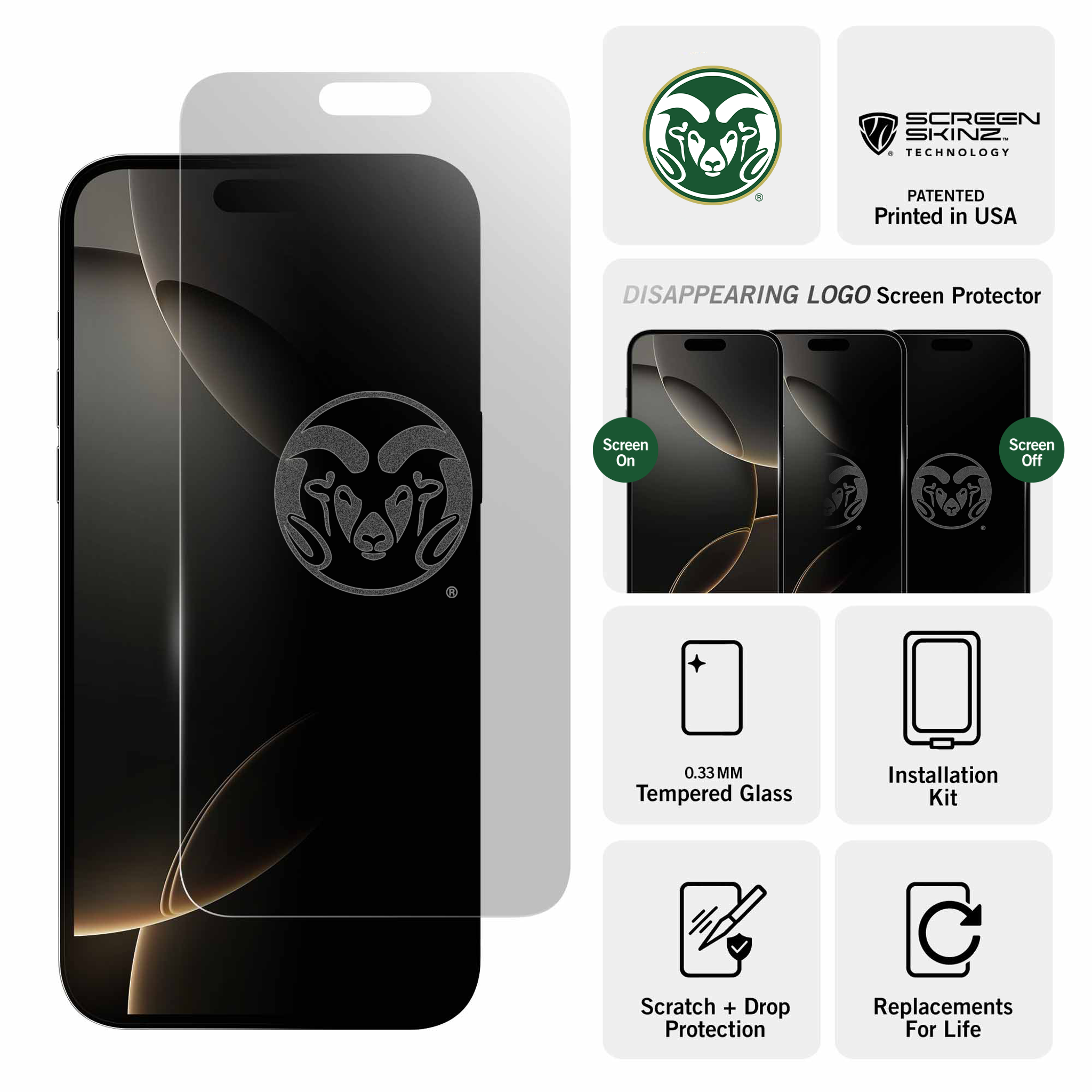 Colorado State Rams Clear Screen Protector