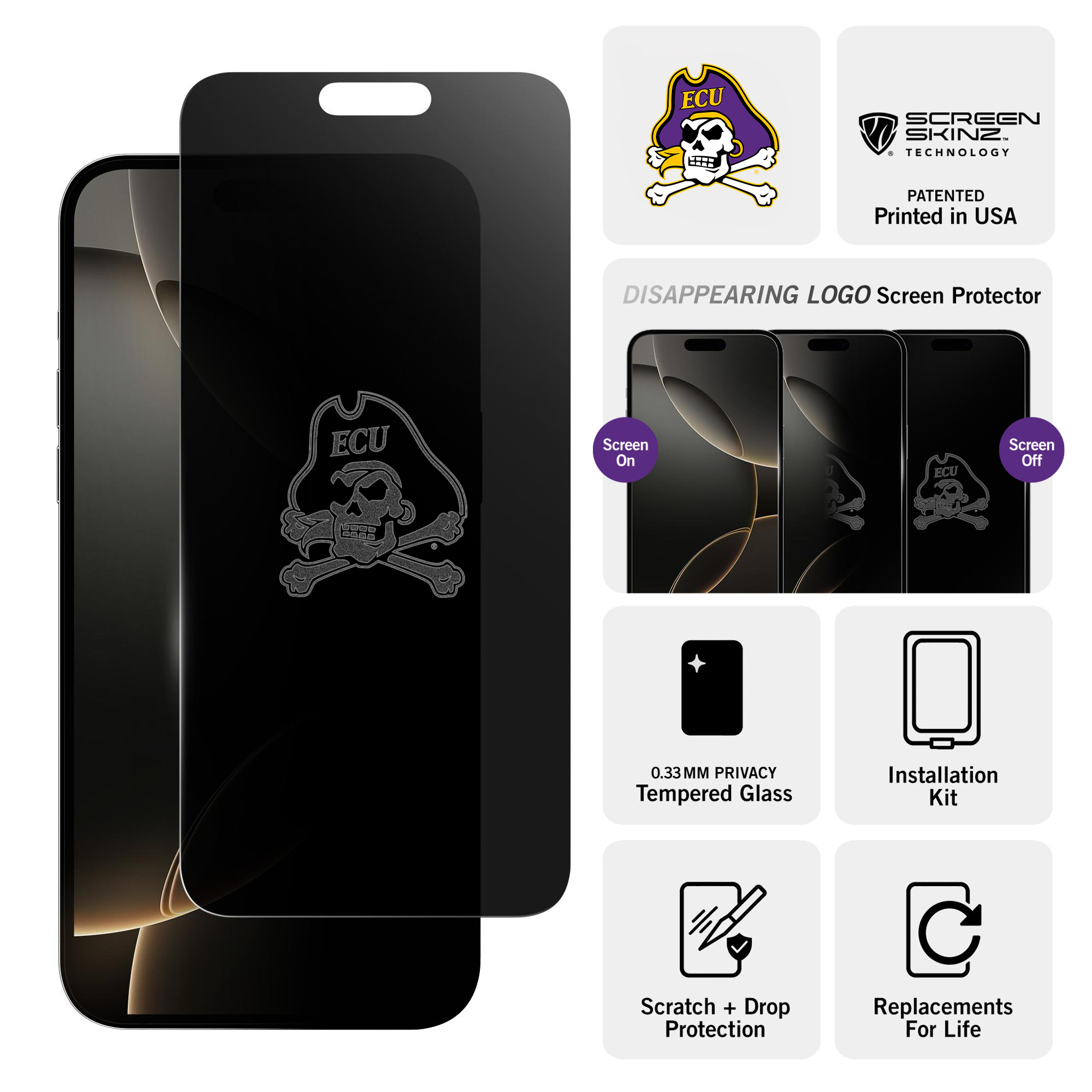 East Carolina Pirates Privacy Screen Protector