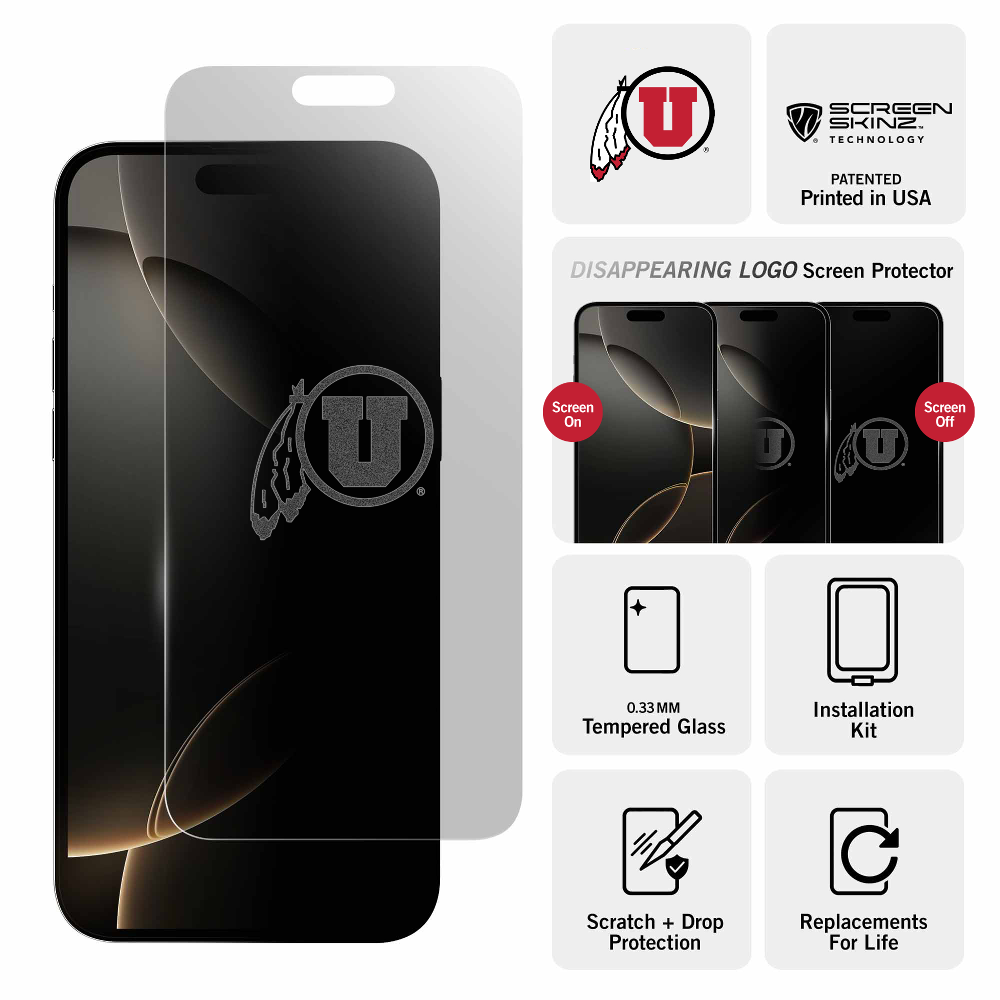 Utah Utes Clear Screen Protector