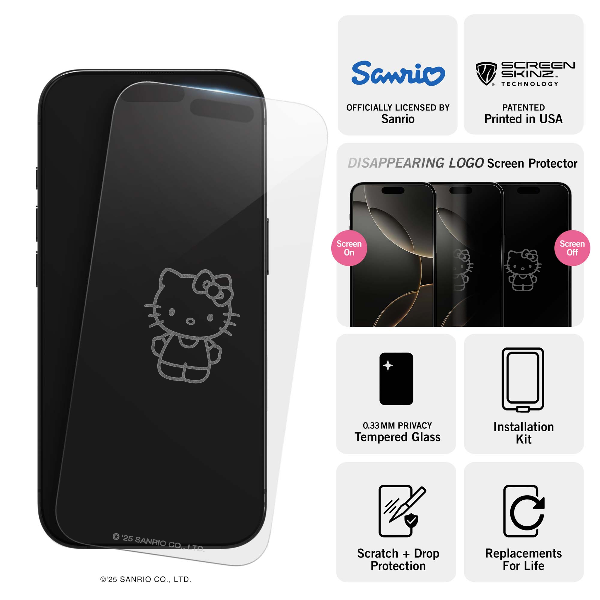 Hello Kitty Standing iPhone Clear Screen Protector