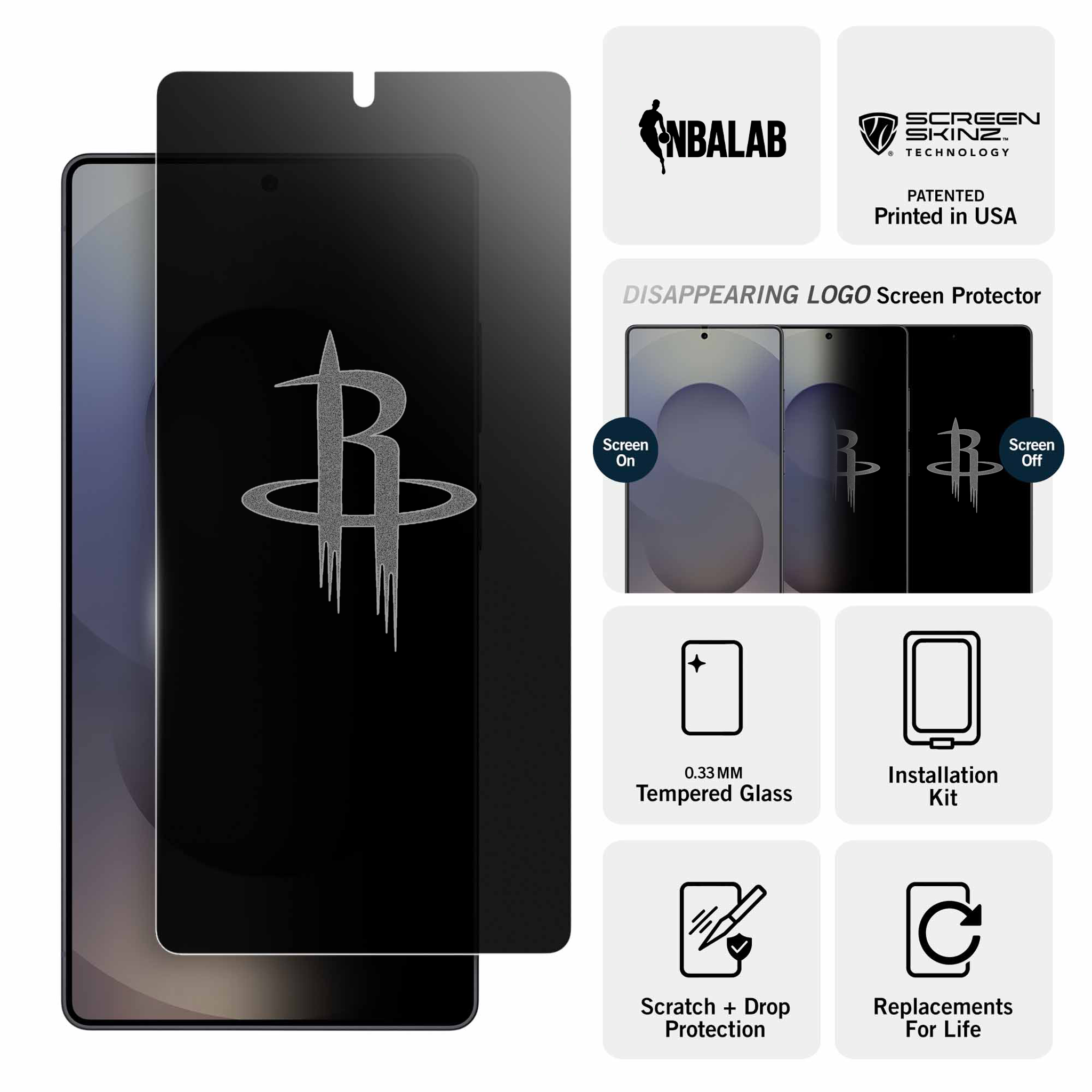 Houston Rockets Samsung Privacy Screen Protector