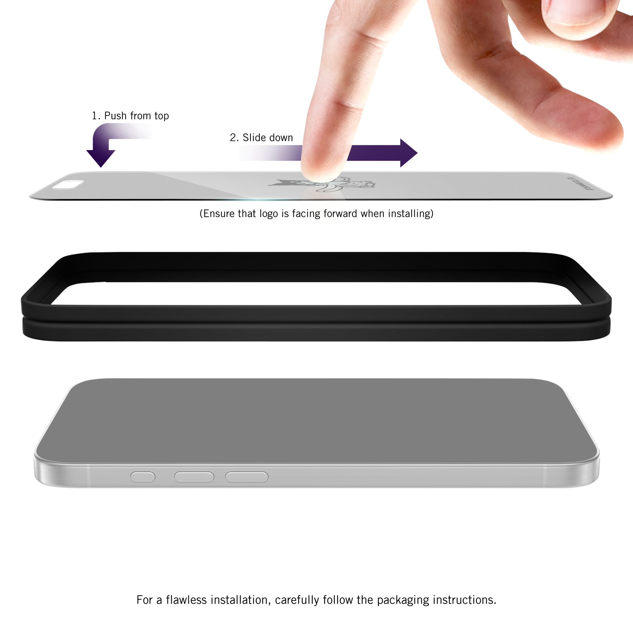 Kuromi Flying iPhone Clear Screen Protector