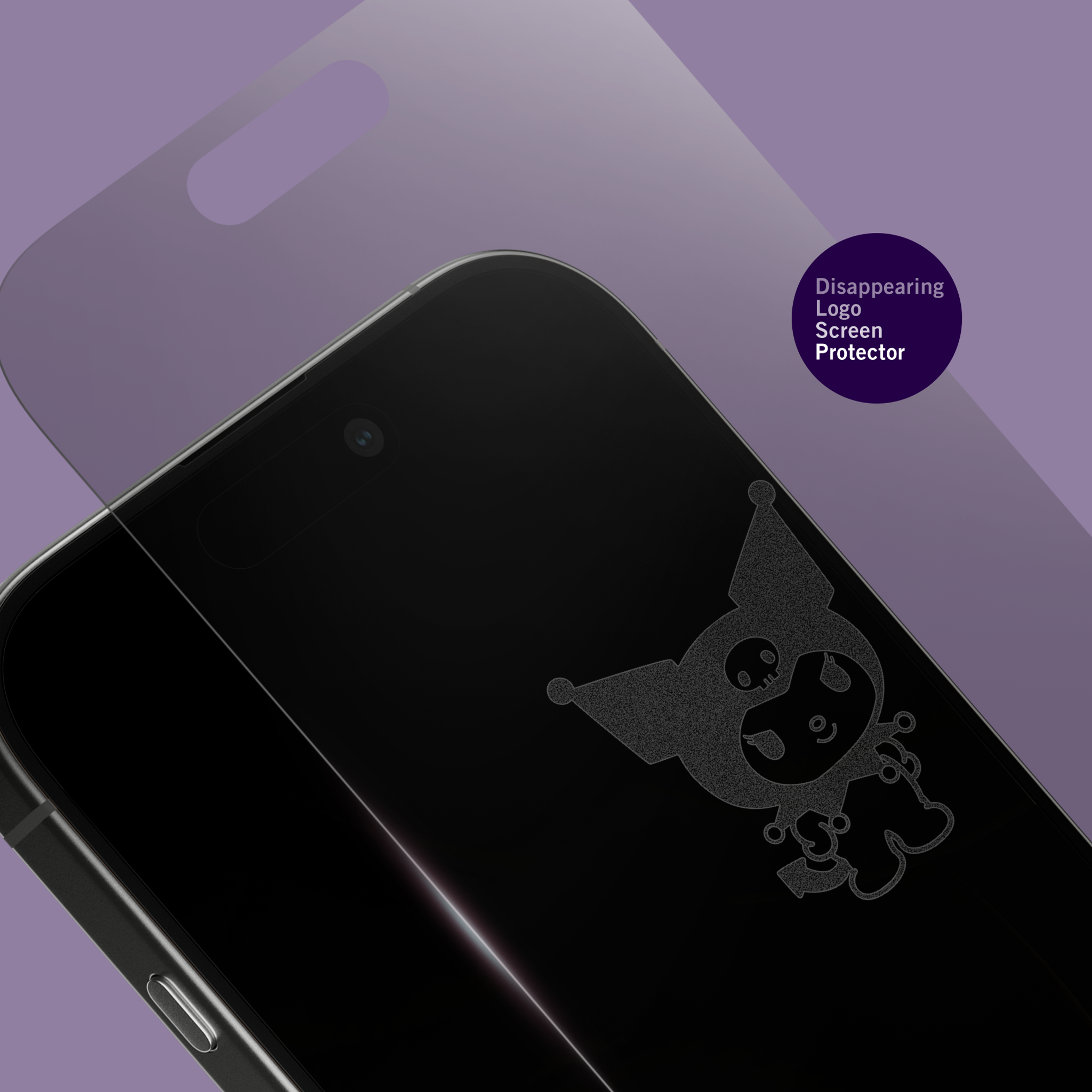 Kuromi Standing iPhone Clear Screen Protector