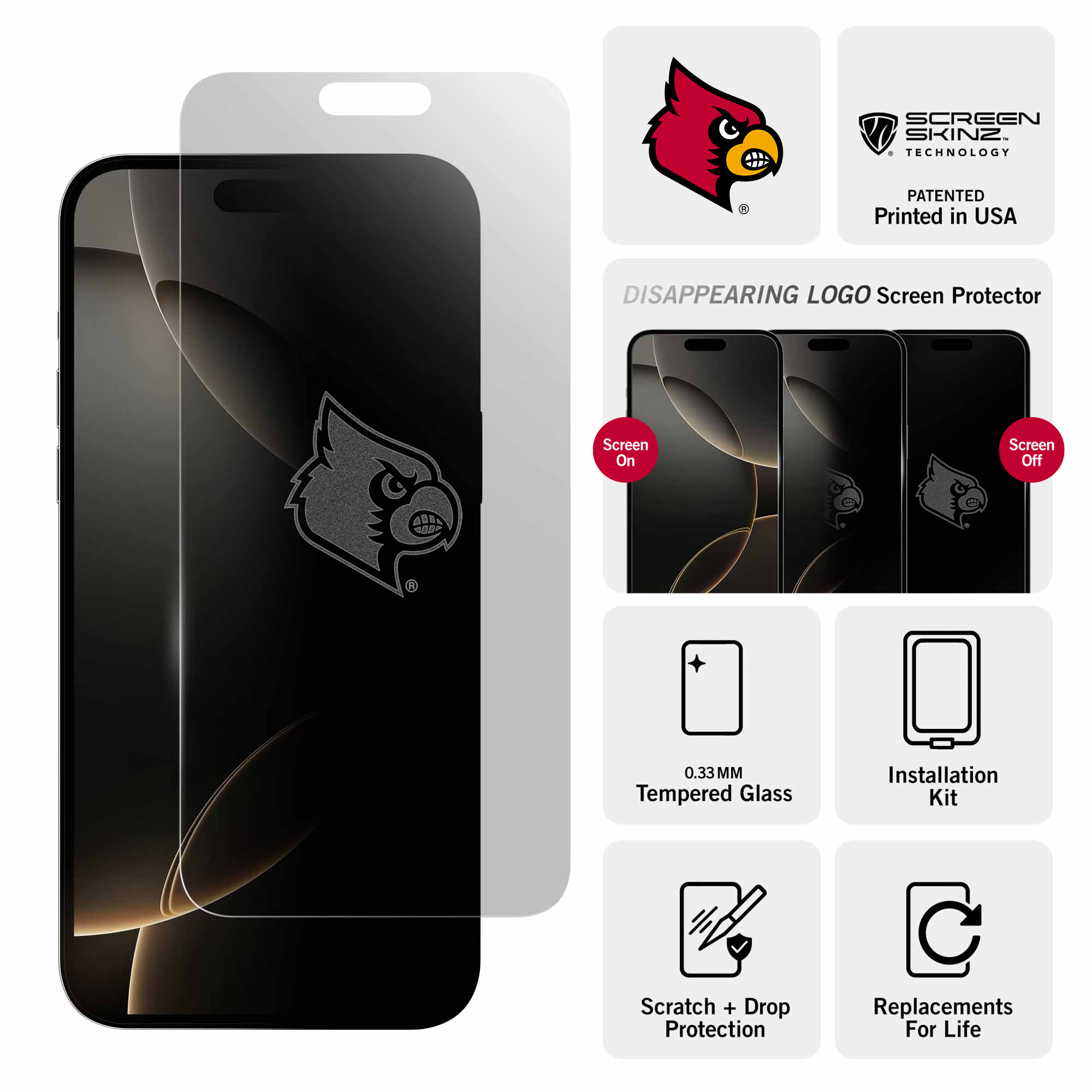Louisville Cardinals Clear Screen Protector