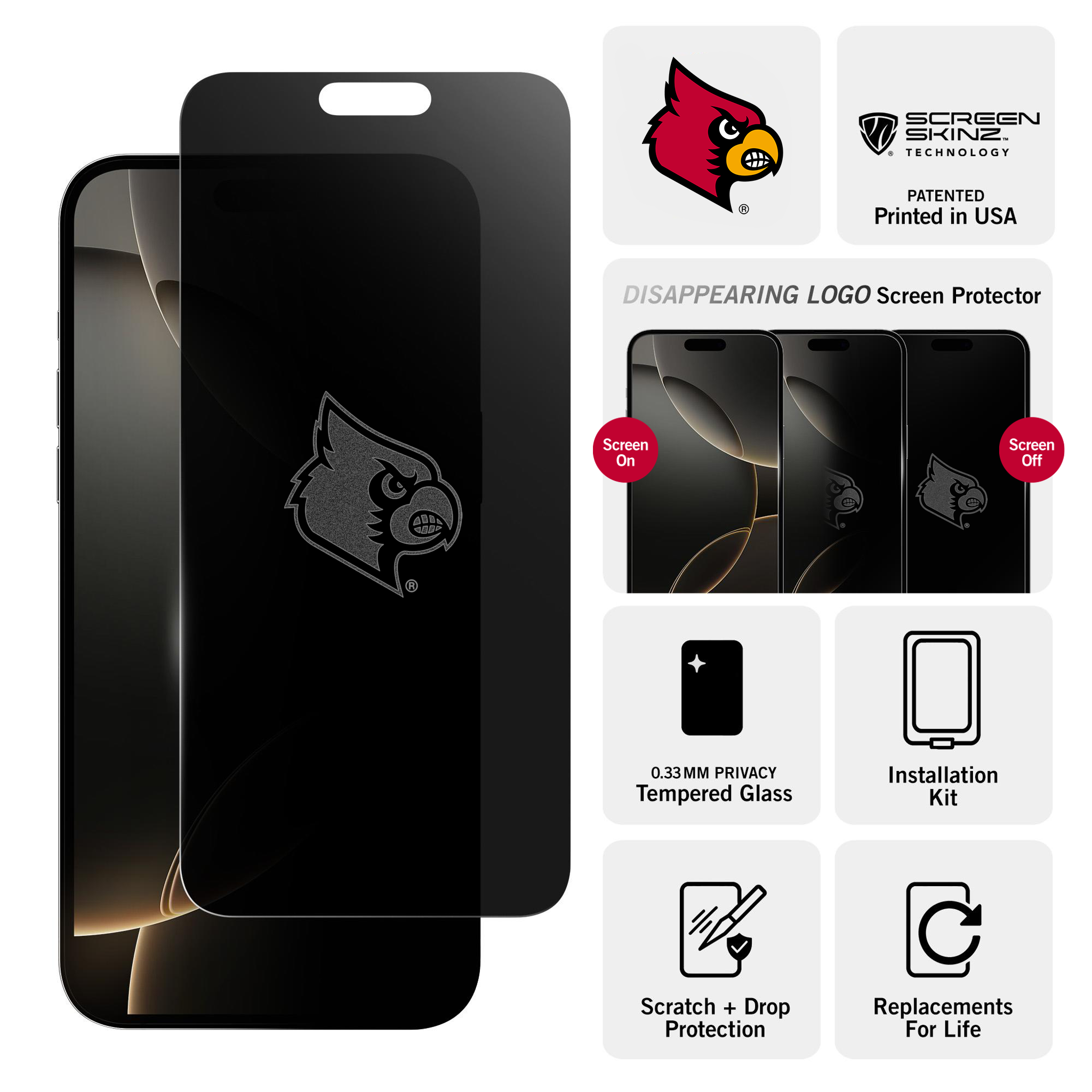 Louisville Cardinals Privacy Screen Protector