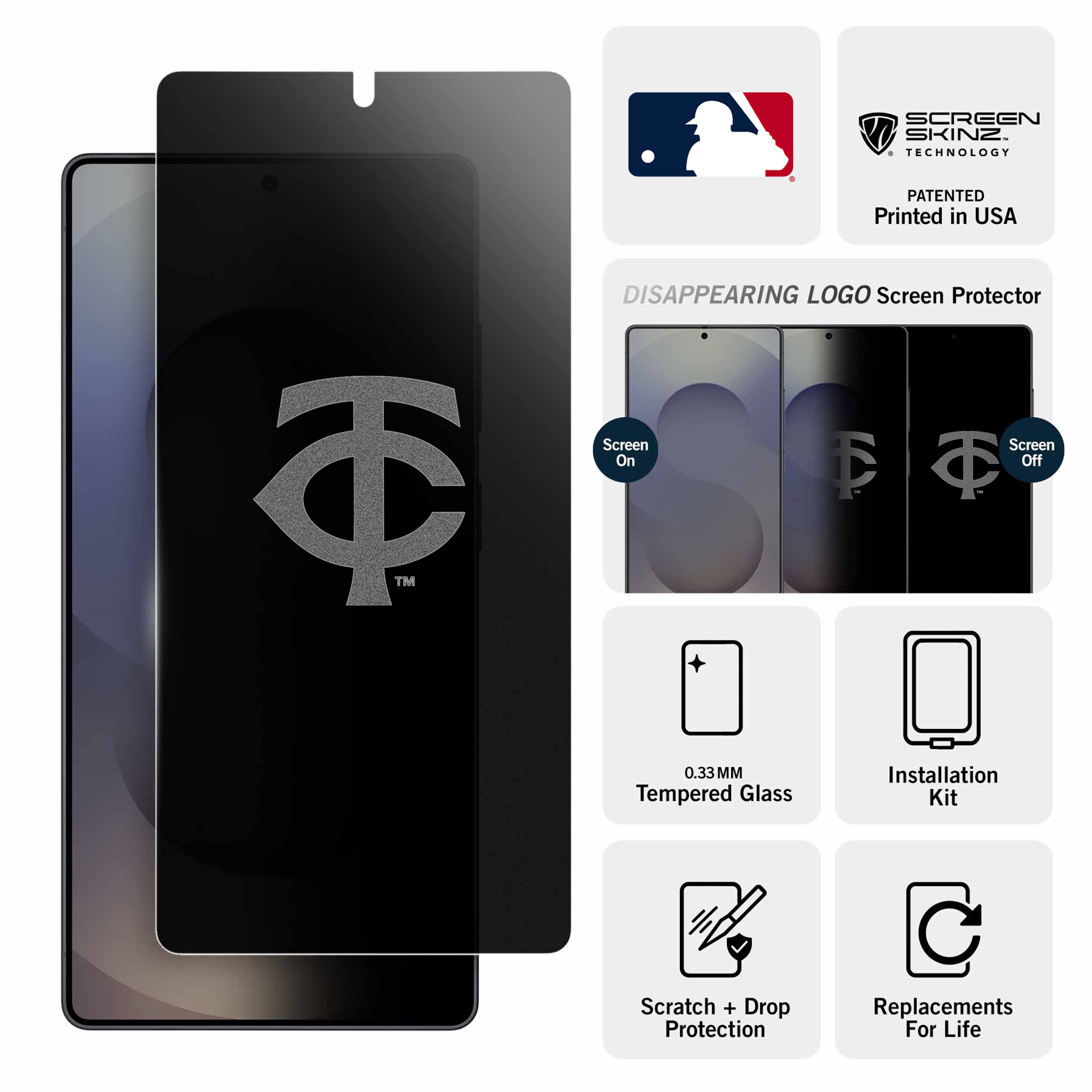 Minnesota Twins Samsung Privacy Screen Protector