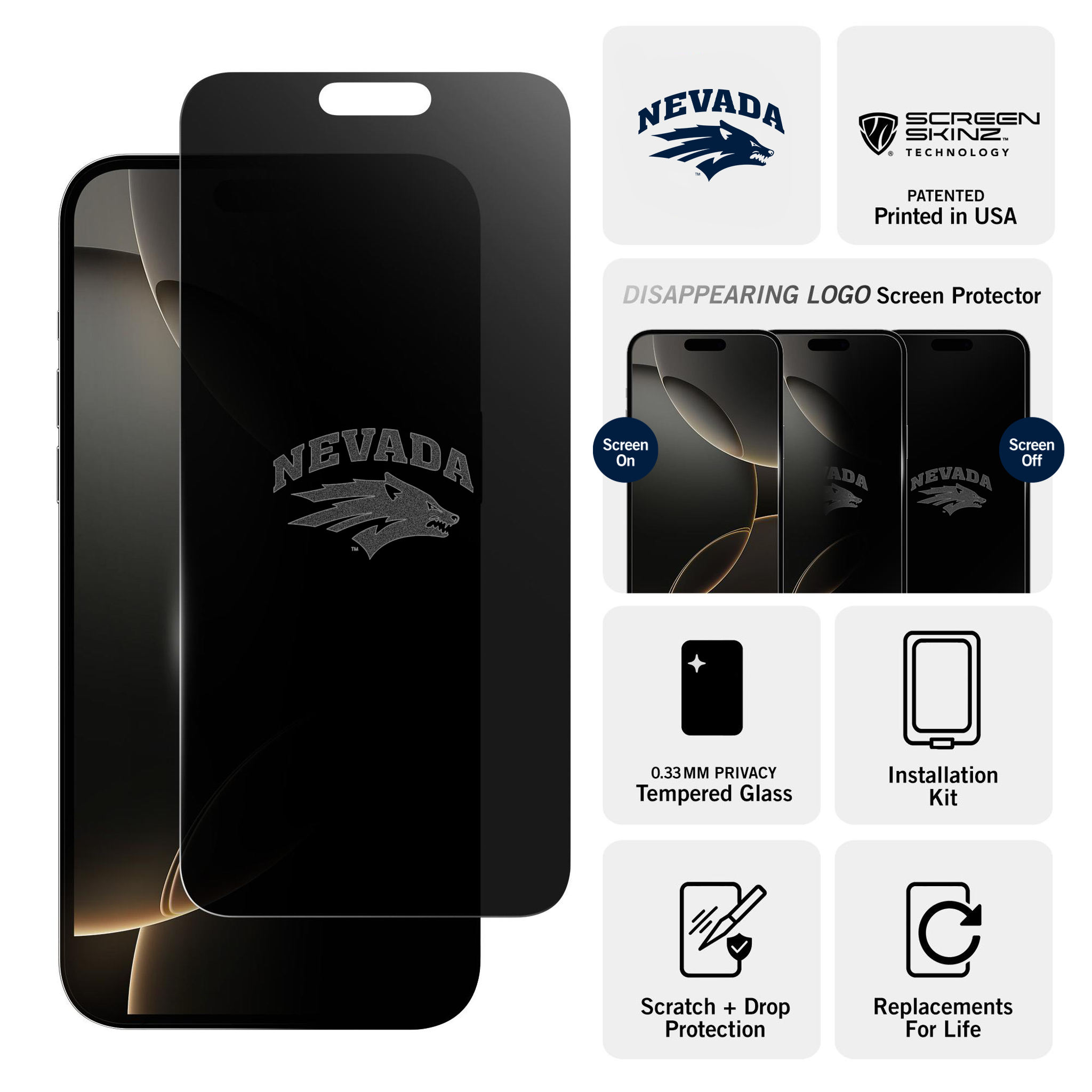 Nevada Wolf Pack Privacy Screen Protector