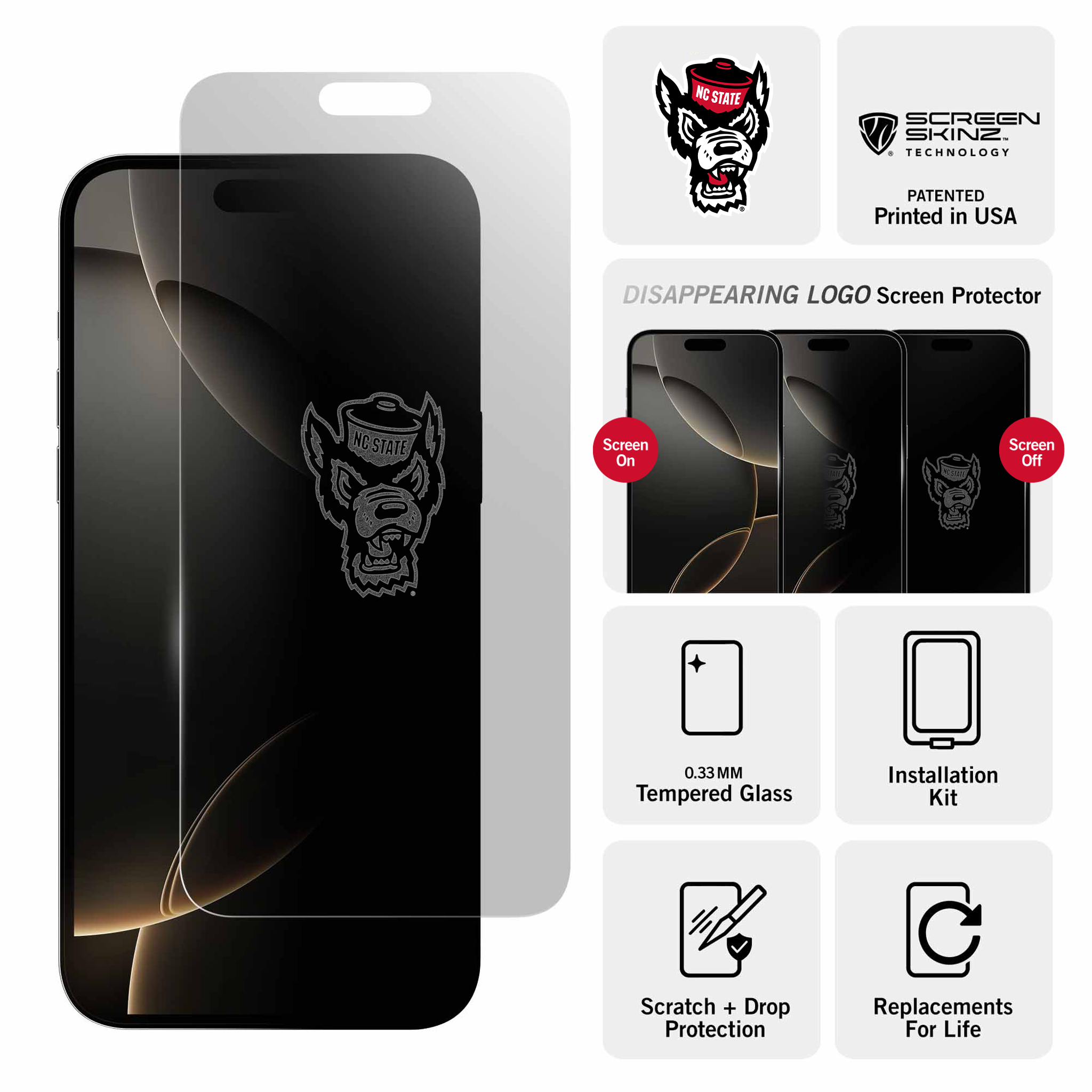 NC State Wolfpack Clear Screen Protector