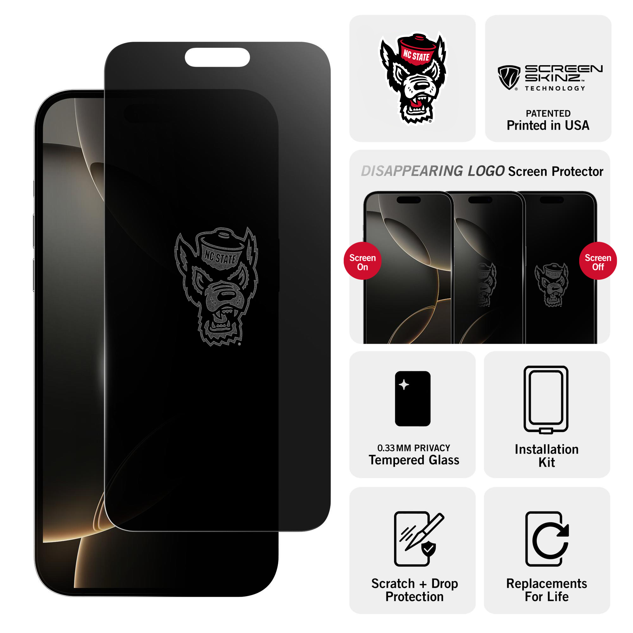 NC State Wolfpack Privacy Screen Protector