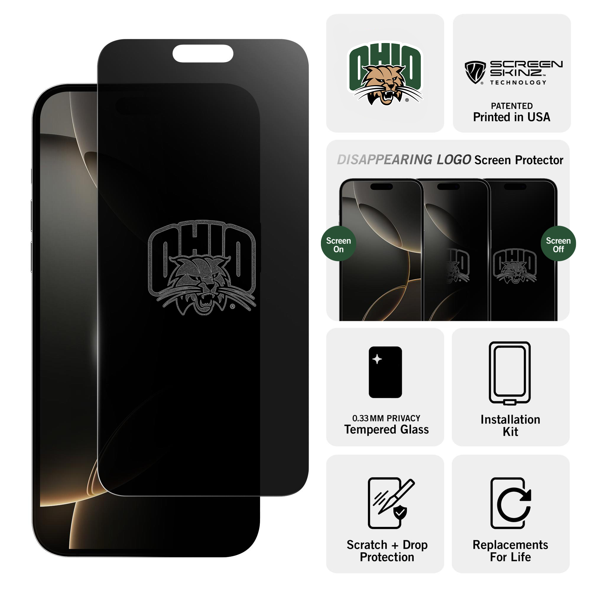 Ohio Bobcats Privacy Screen Protector
