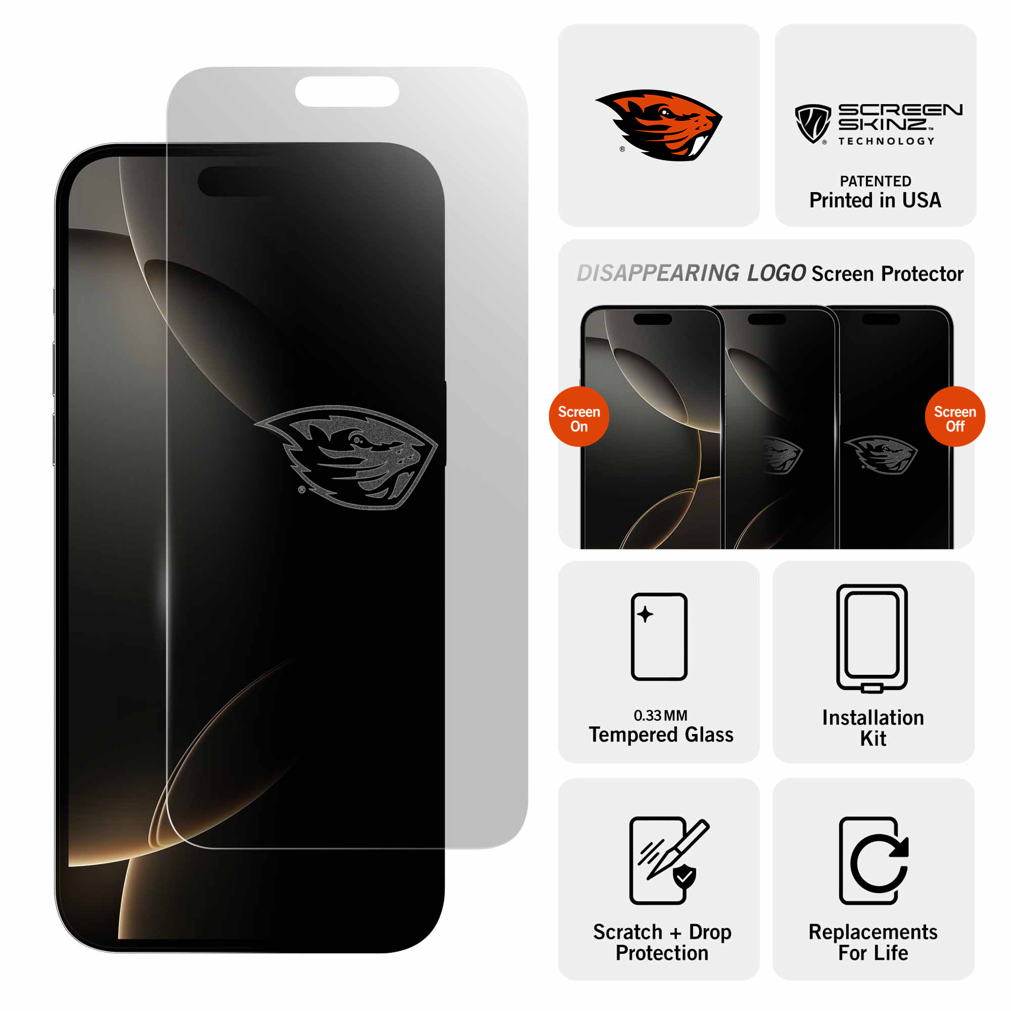 Oregon State Beavers Clear Screen Protector