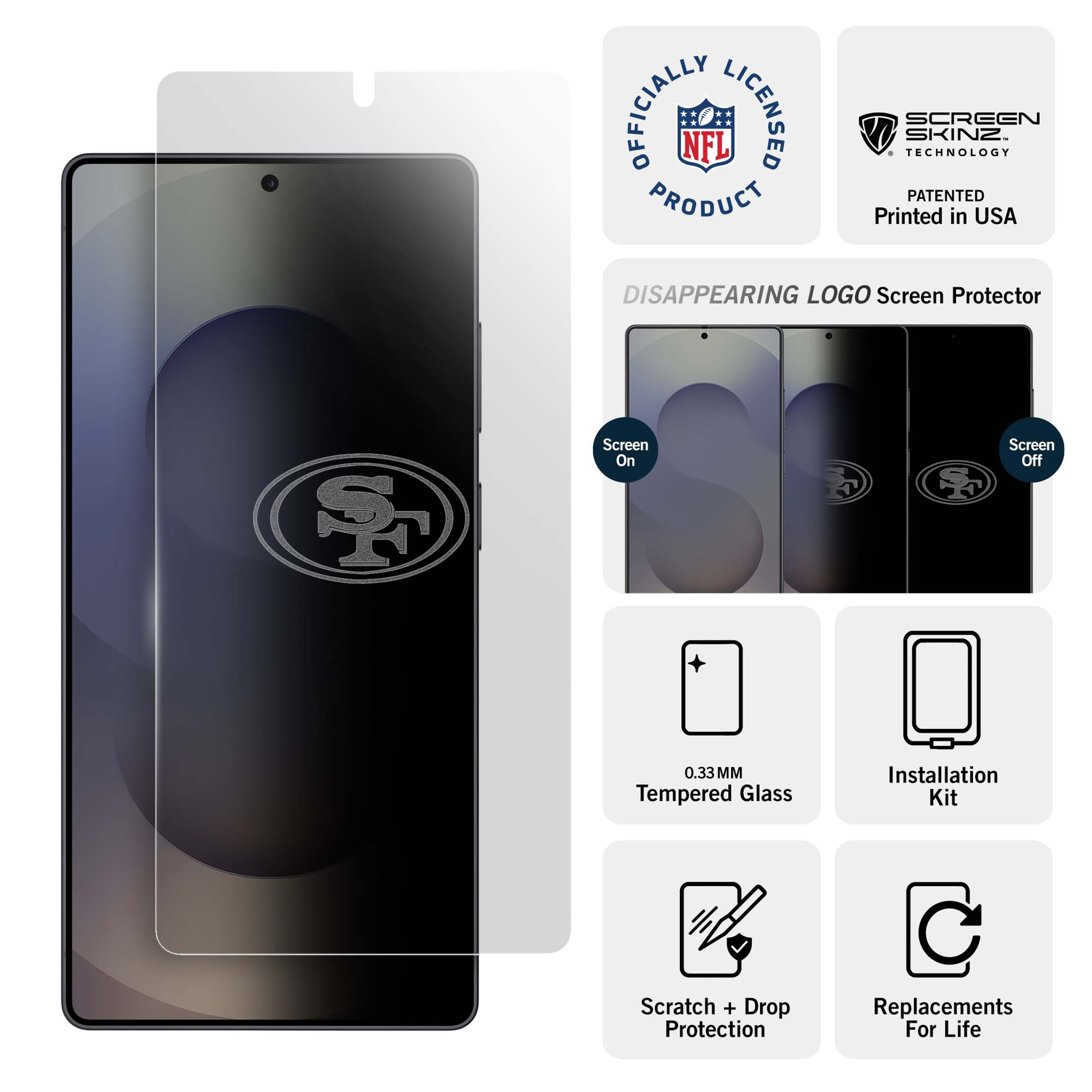 San Francisco 49ers Samsung Clear Screen Protector