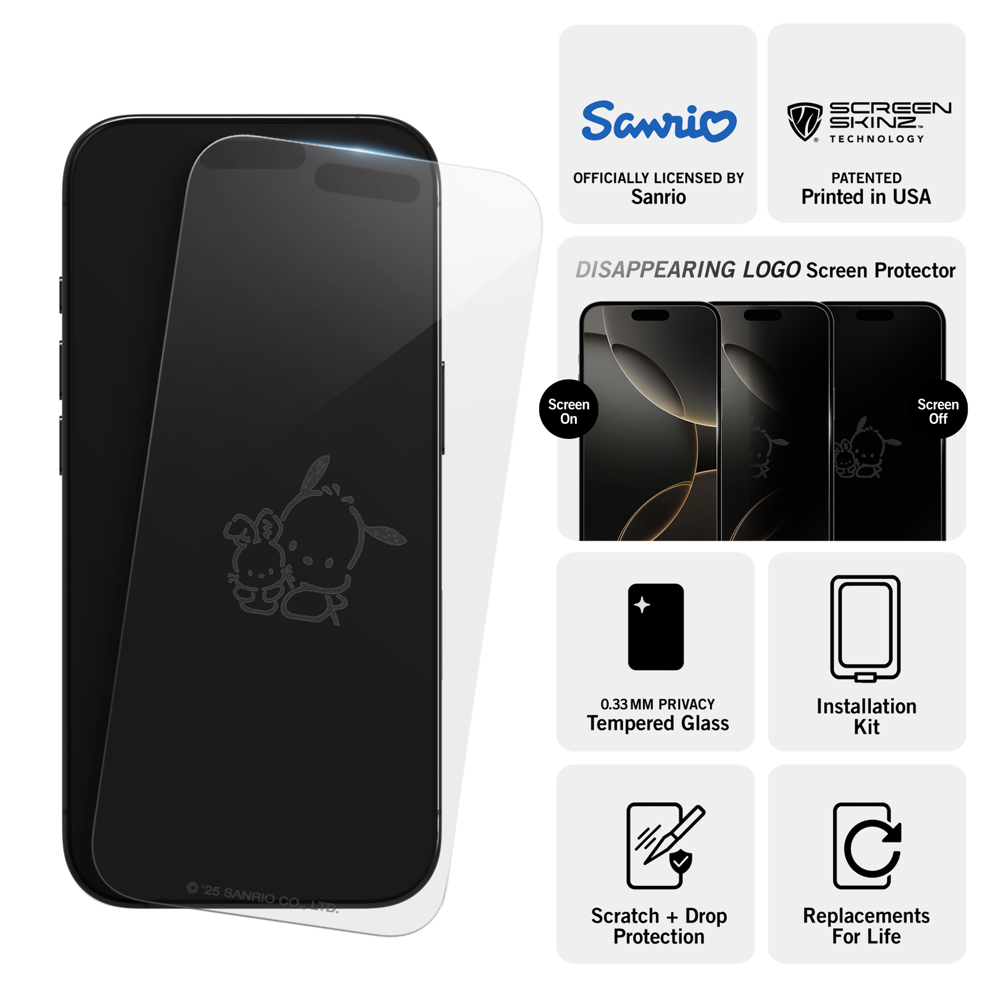 Pochacco and Friend iPhone Clear Screen Protector