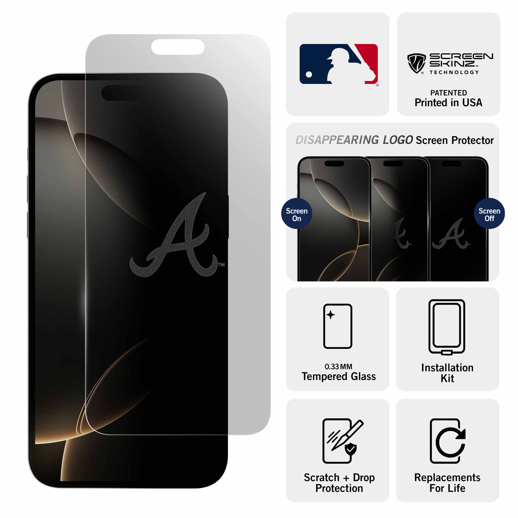 Atlanta Braves Clear Screen Protector
