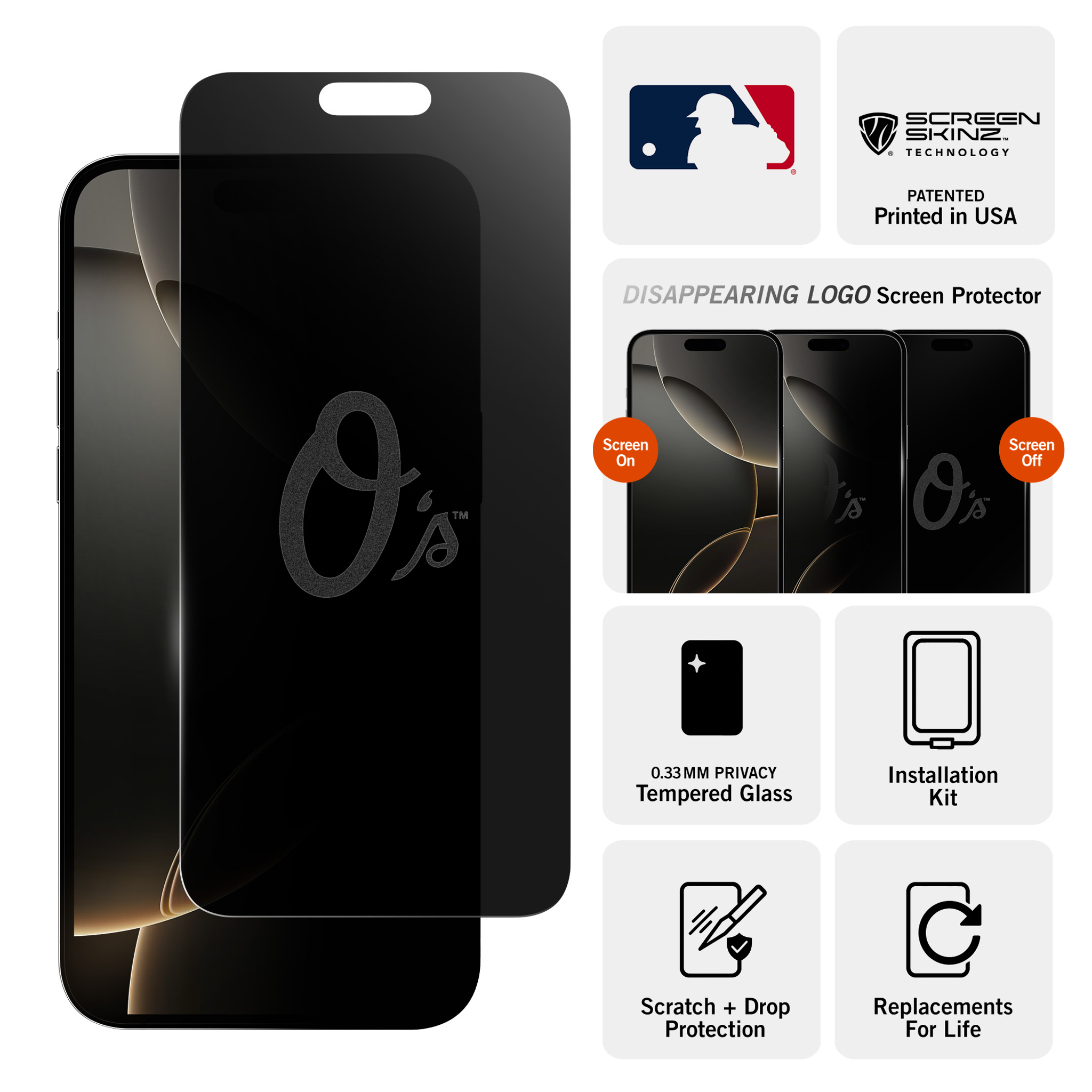 Baltimore Orioles Privacy Screen Protector